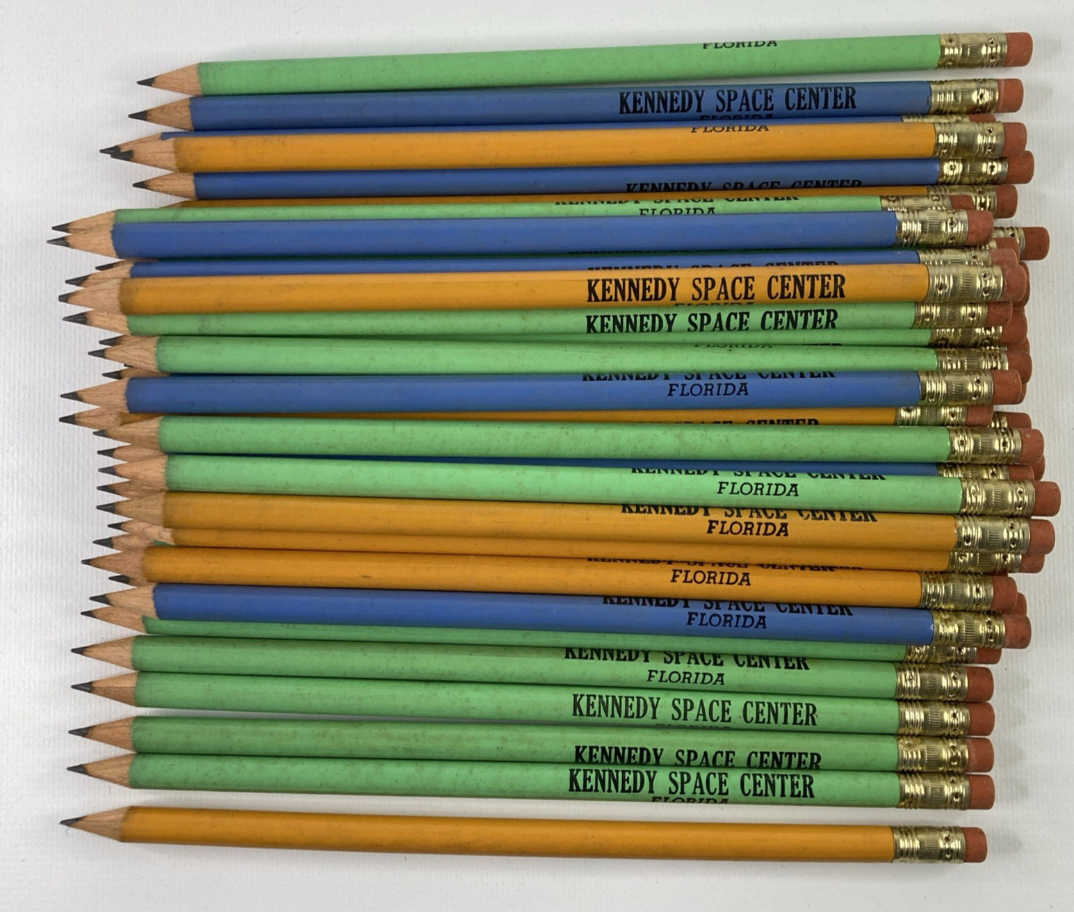 Vintage Lot of 40 Kennedy Space Center Florida Pencils Blue Green Yellow