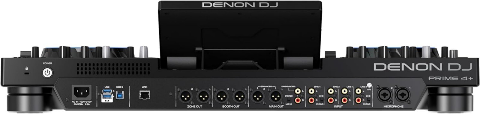 4-Deck Prime 4+ DJ Controller with Wi-Fi Streaming & Dynamic Drop Sampler Mixer