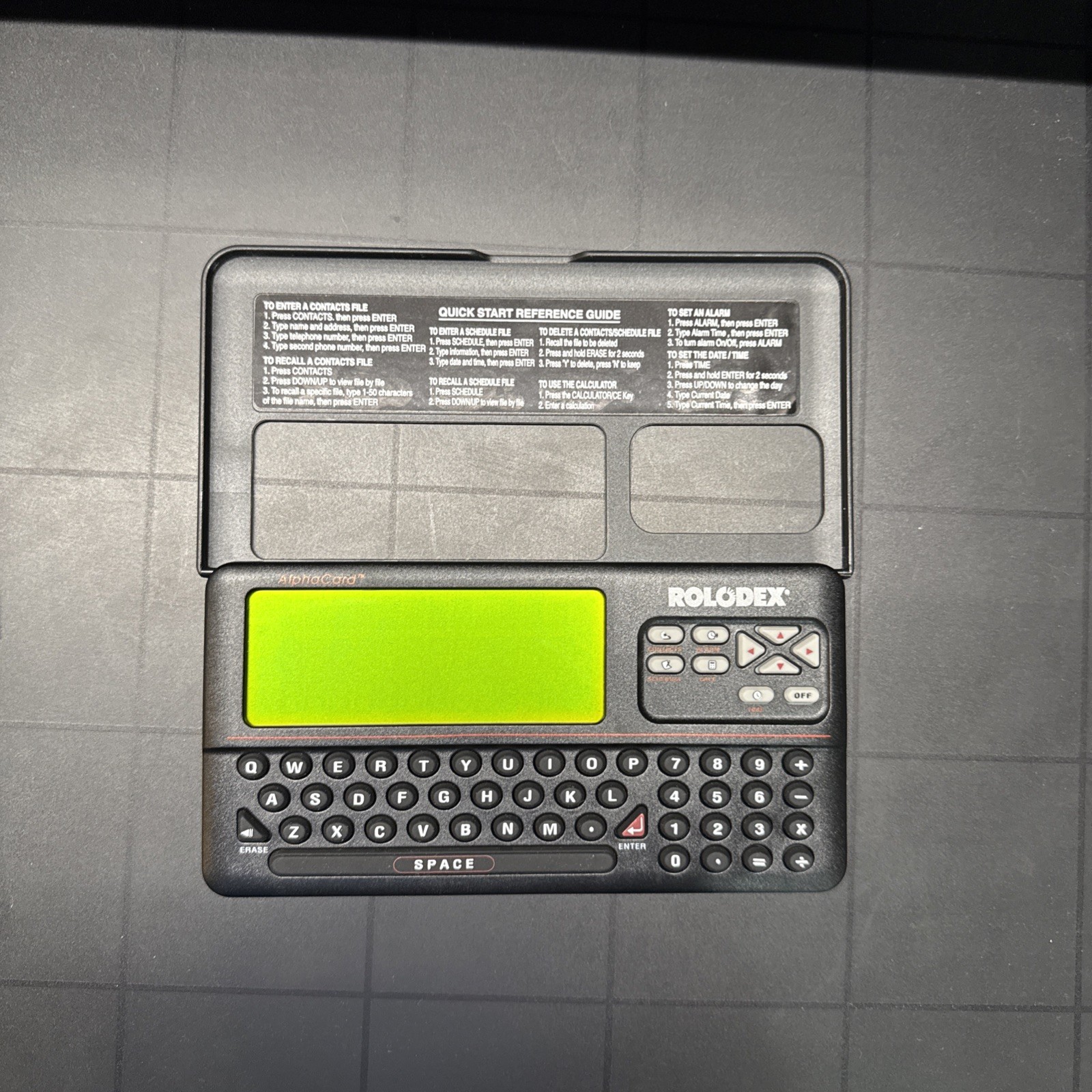 Vintage 1994 Pocket ROLODEX Electronic Hand Held Organizer 600 Alpha EL12K