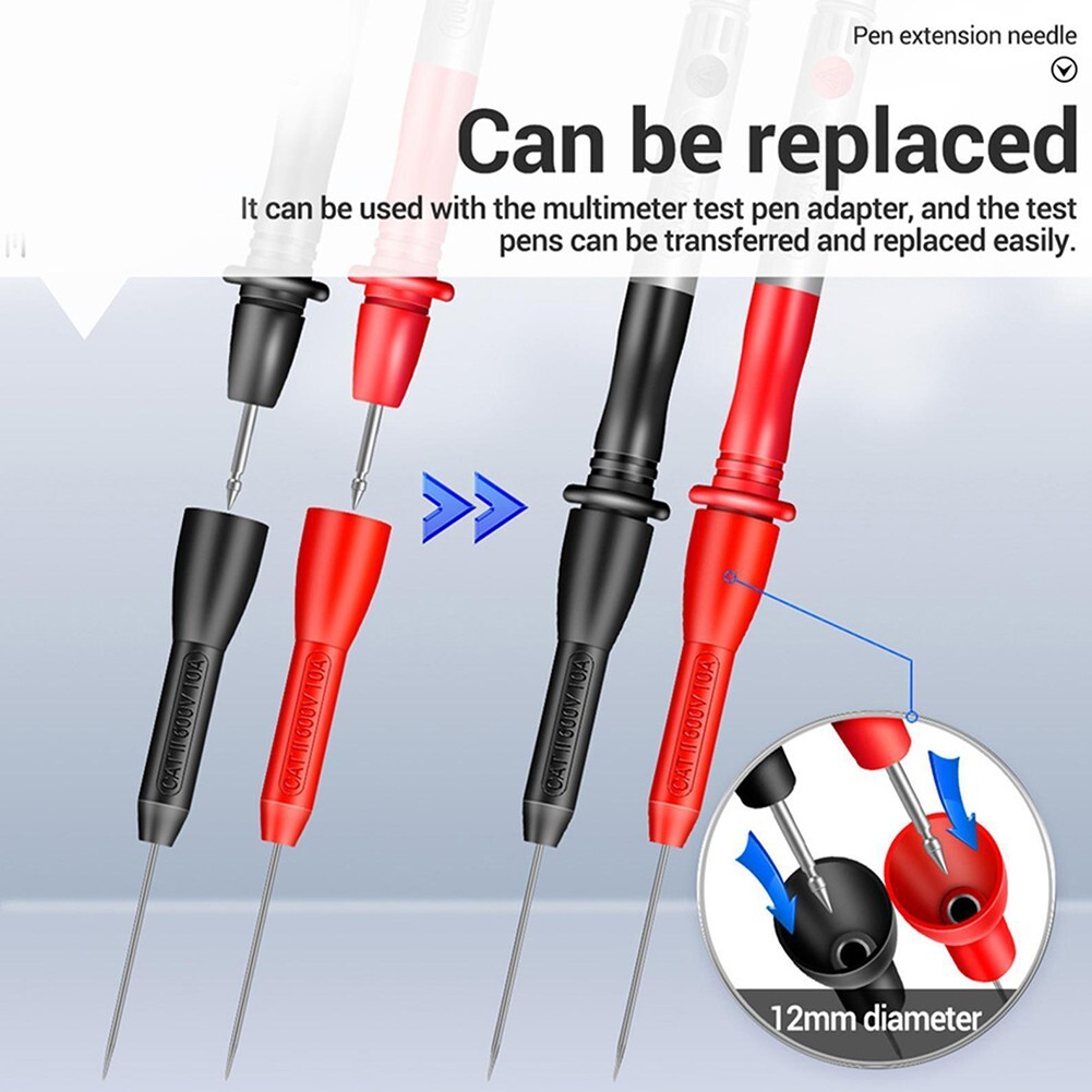 Sturdy Multimeter Test Probe Pins 2Pcs Needle Tips Long Service Life