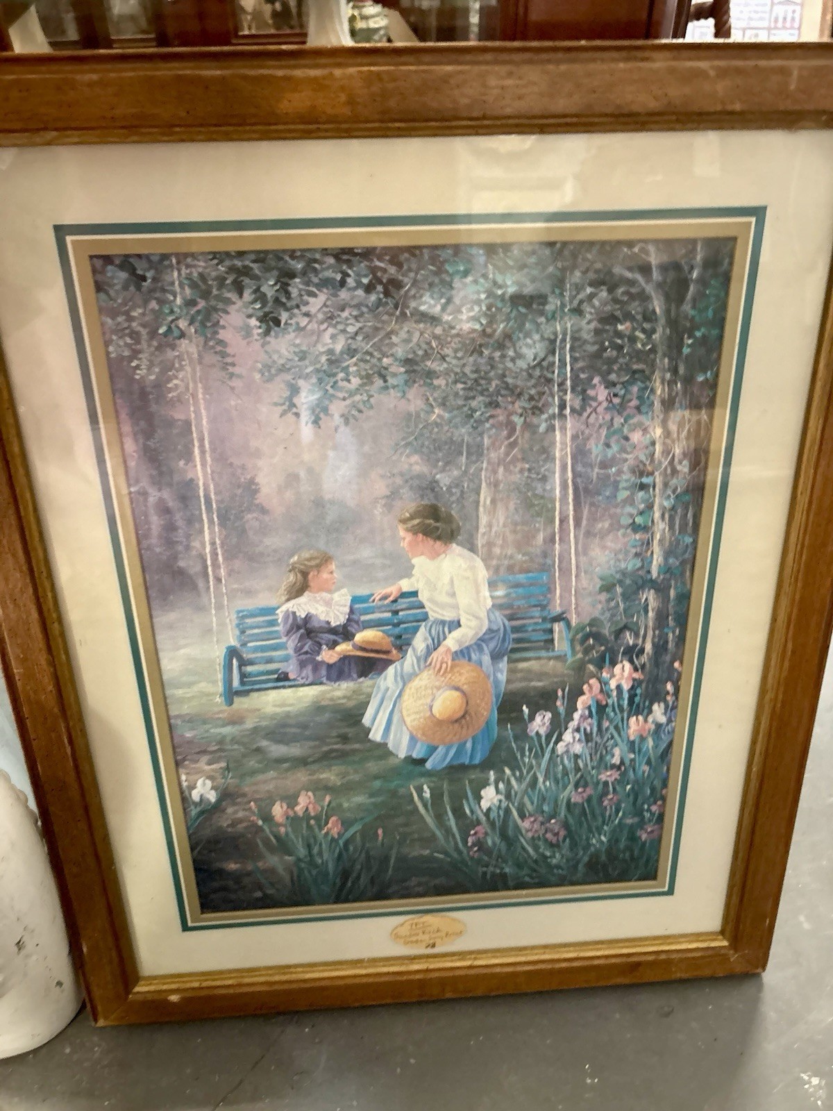 Sandra Kuck "Garden Memories" Framed Art Print - Victorian Mother & Daughter