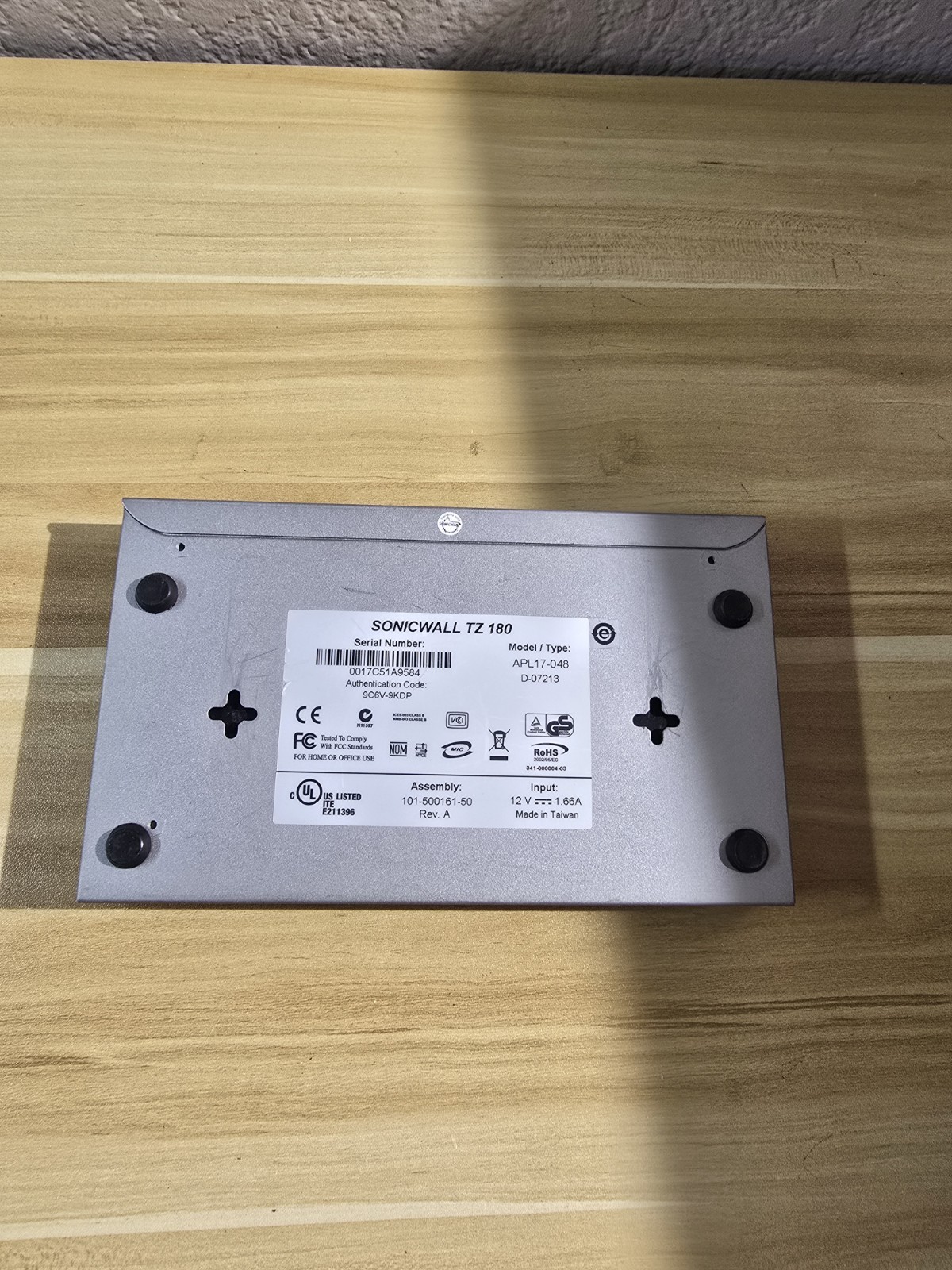 SonicWall TZ 180 5-Port Security Switch- APL17-048 With Power Cord