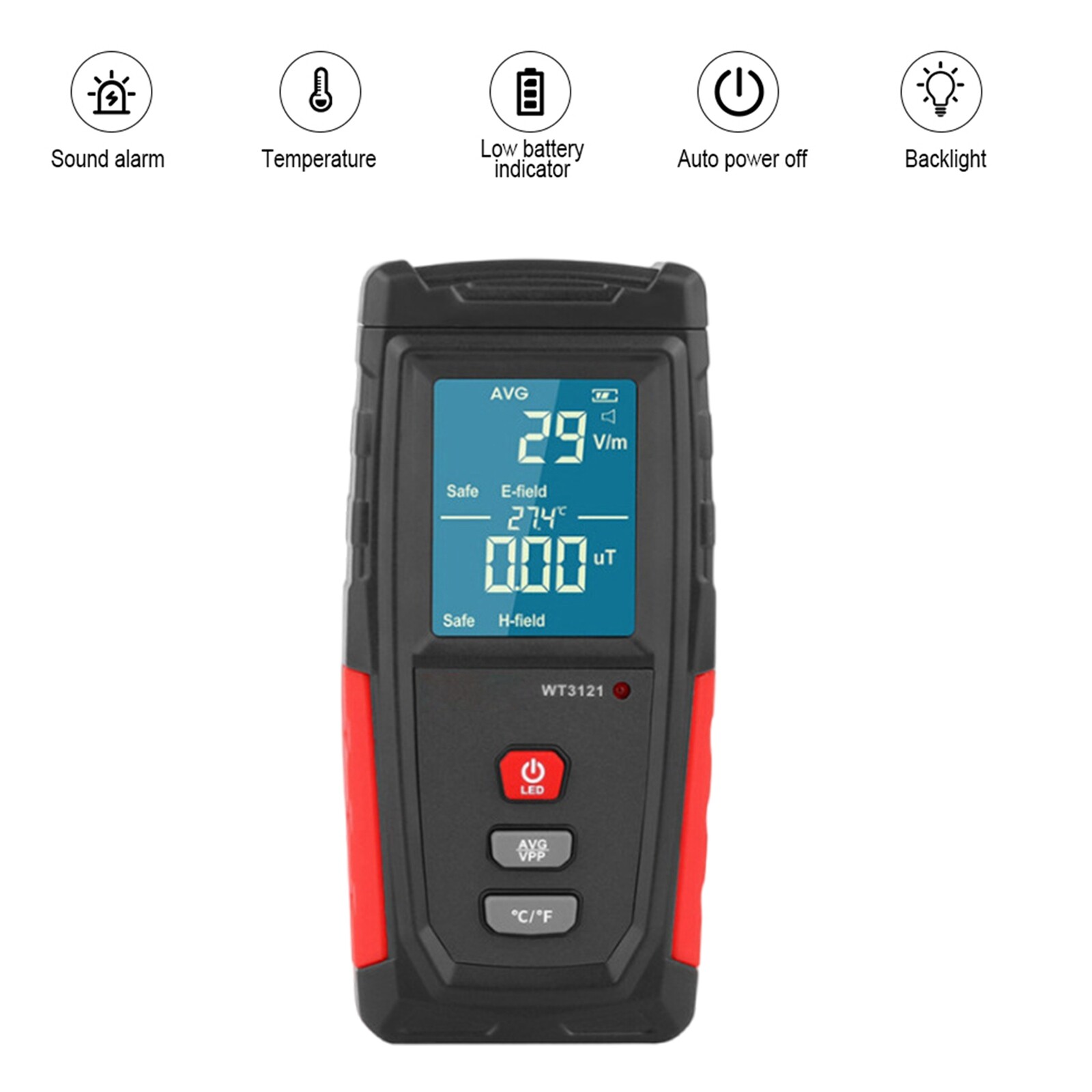 Rechargeable Digital 5G 4G EMF Electromagnetic Radiation Meter Tester Detector