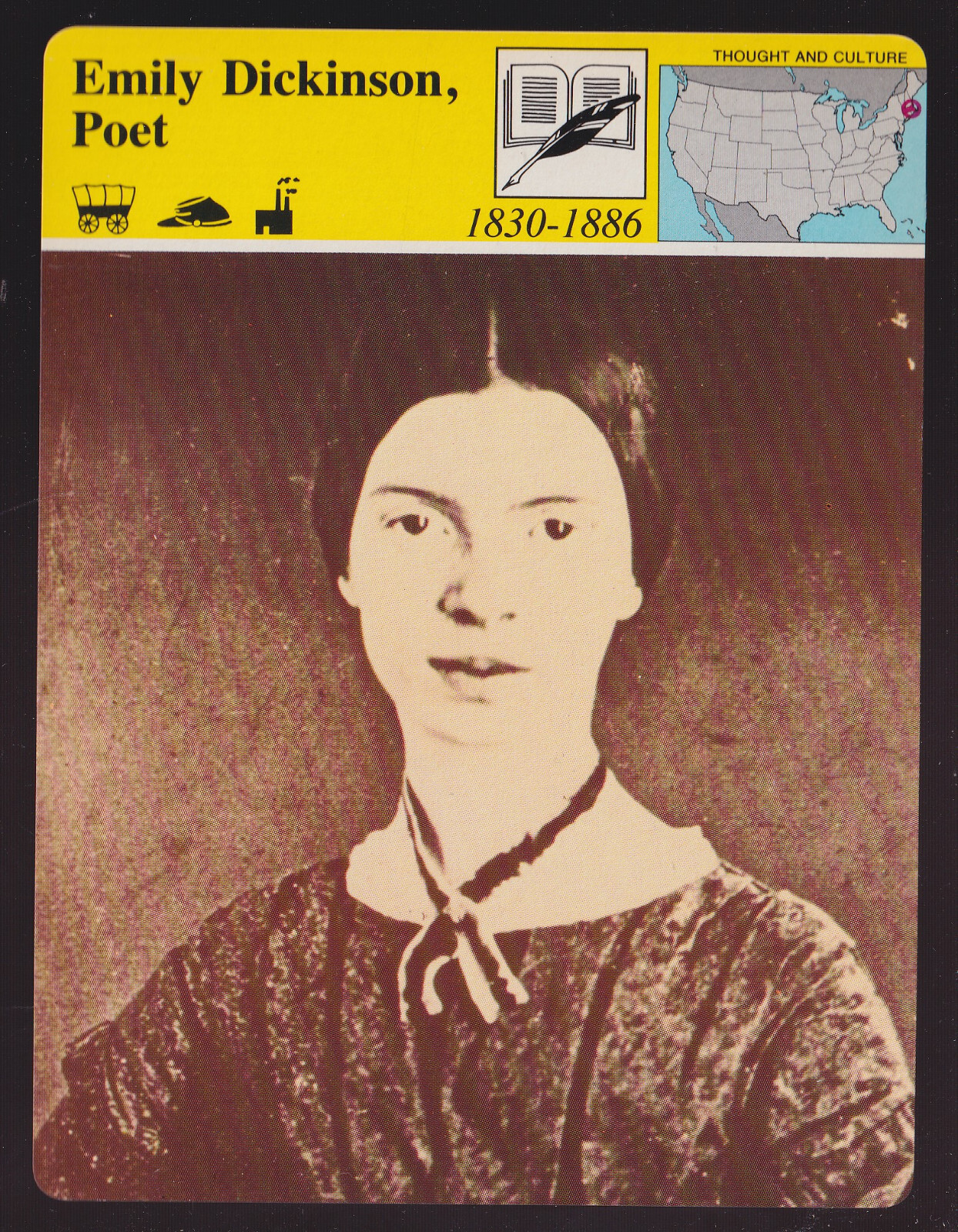 EMILY DICKINSON Poet Writer Photo Portrait 1979 PANARIZON STORY OF AMERICA CARD