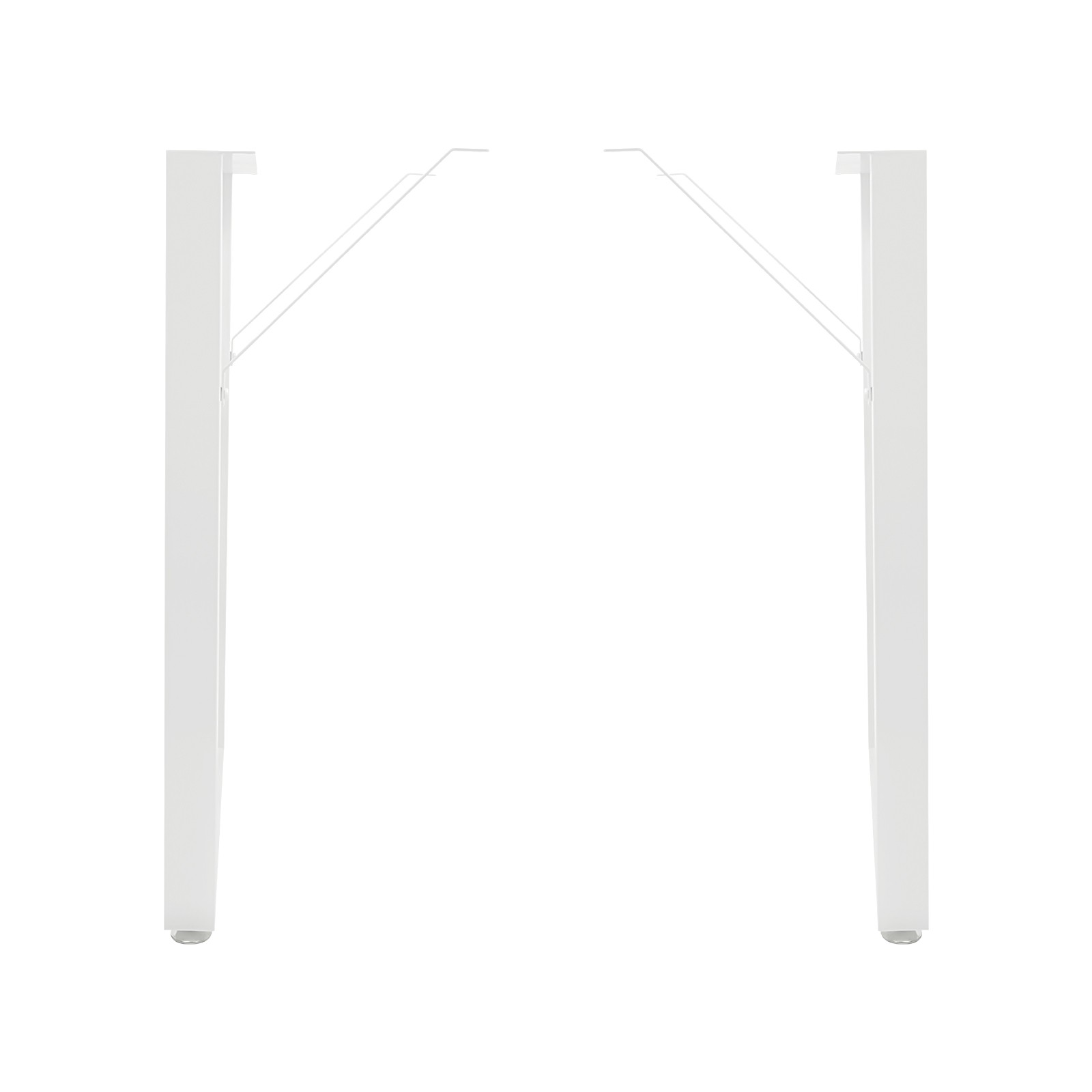 Table Legs Set 2PCS Desk Leg Metal Base w/ 4 Foot Pads & Angled Support Brackets