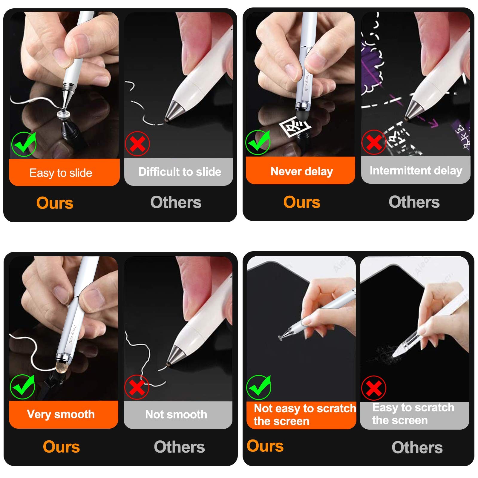 Stylus Pen for Touchscreen - Versatile 4 in 1 High Sensitivity and White