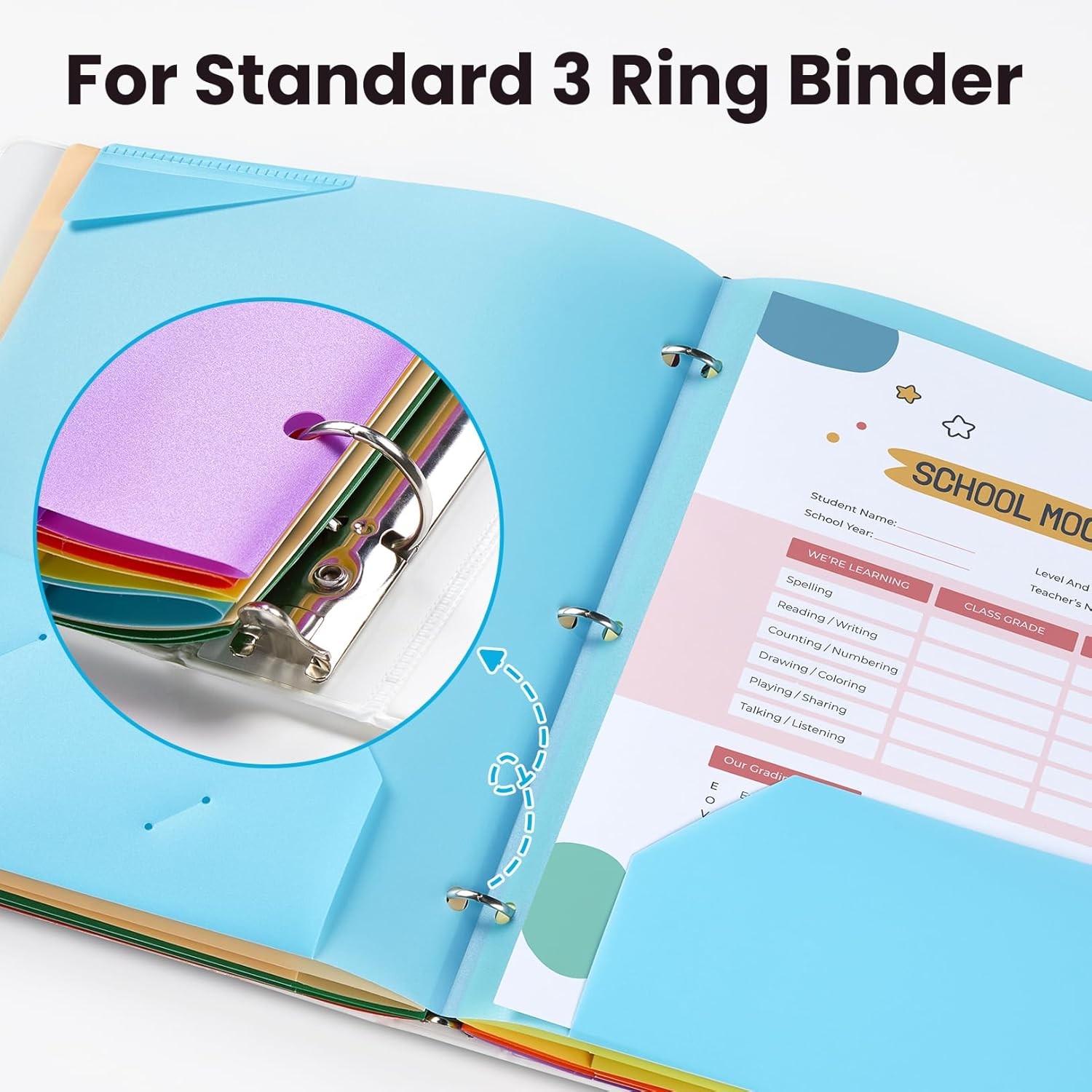 2-Poet Folders, Plastic Folders with Poets 3 Hole Punched, 1