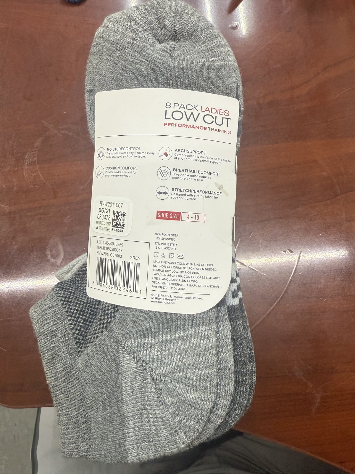 Reebok® Ladies Low Cut Performance Training Socks, 8 Pair