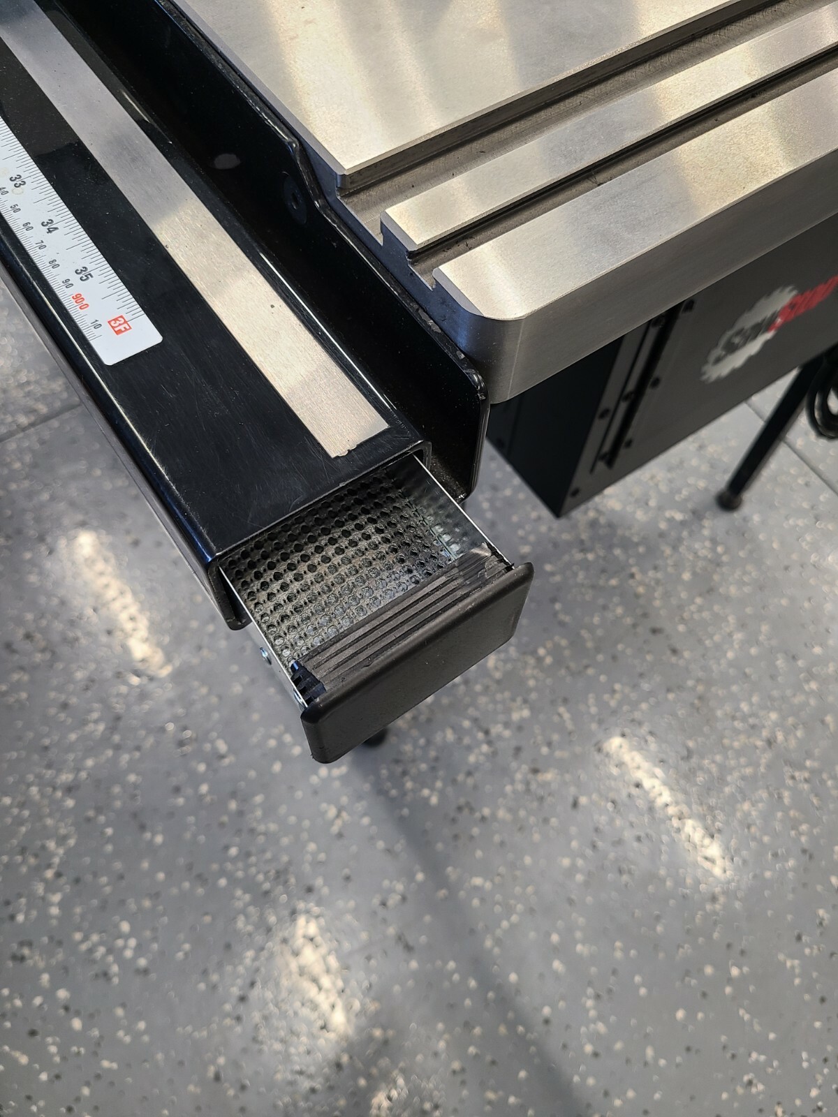 36 inch Sawstop Tablesaw Fence Rail Drawer. Fits Biesemeyer style fence rail