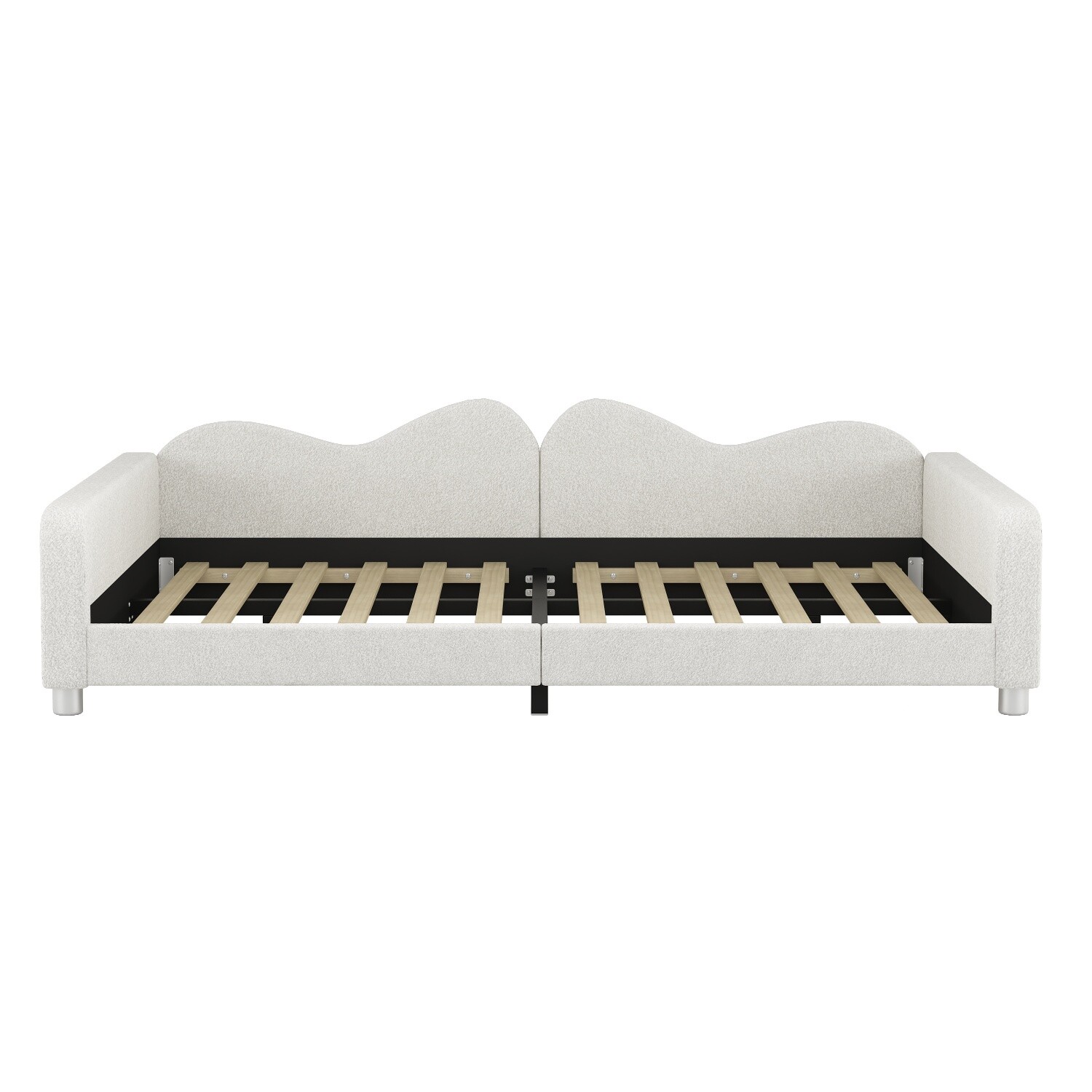 Full Size Daybed Upholstered Bed Frame Sofa Bed for Bedroom White/Gray