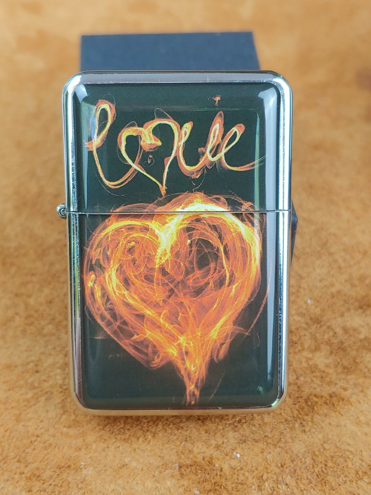 STAR-1 Steel Lighter - FIRERY LOVE HEART #L194 NEW in Gift Box!