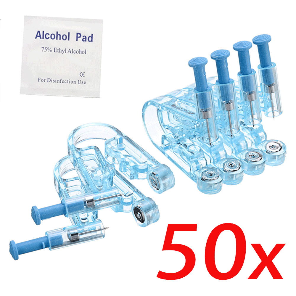 50Pcs Professional Disposable Ear Studs Piercing Gun Ear Pin Stud Piercer Tools