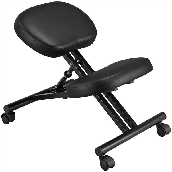 Ergonomic Kneeling Chair Adjustable Posture Chair Stool with Angled Seat Black
