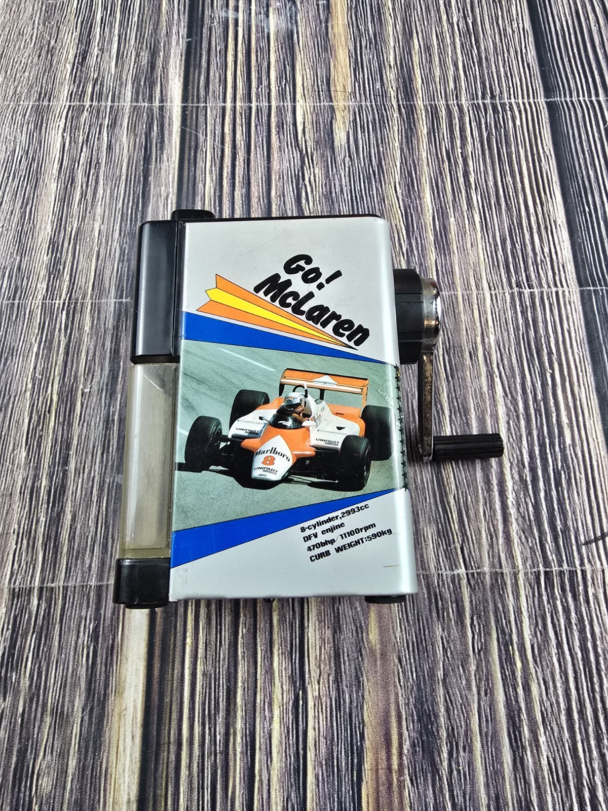 Vintage Go McLaren Ferrari F1 Racing Elm Spiral Pencil Sharpener
