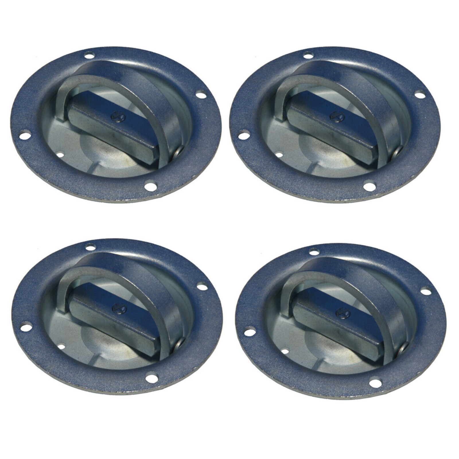 (4 Qty) Recessed Full 360 Swivel 6000# Rated D Ring Tie Down w/ Drain Holes