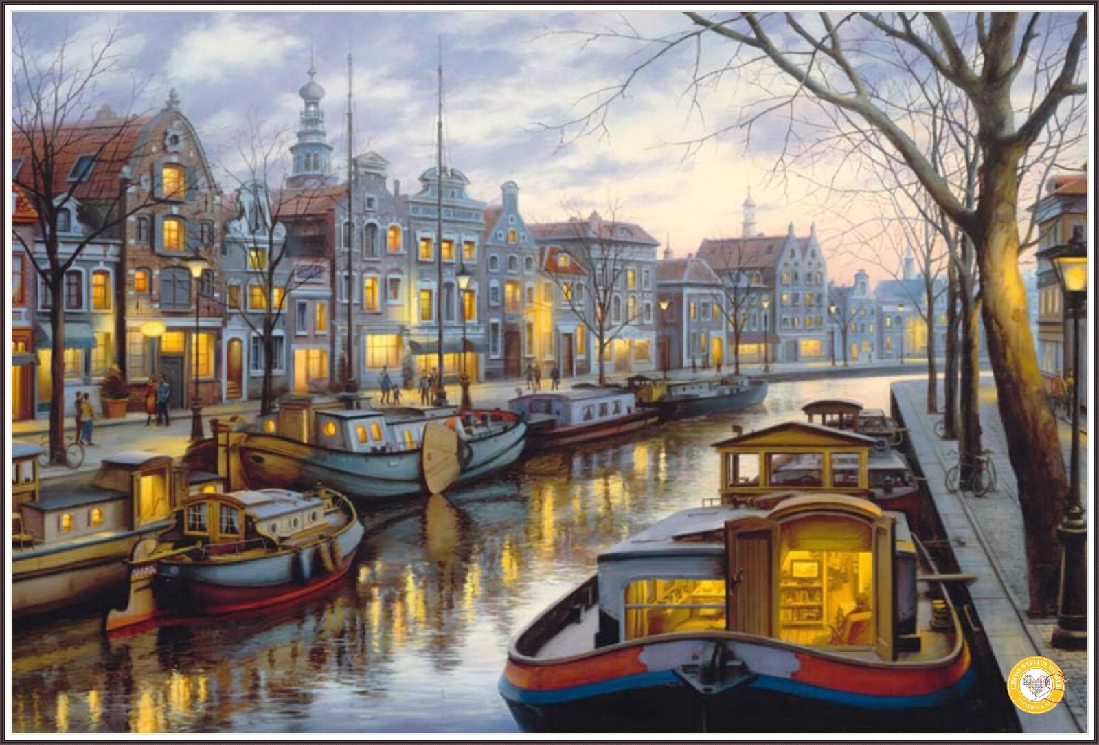 Along The Canal 476 Chart Counted Cross Stitch Pattern