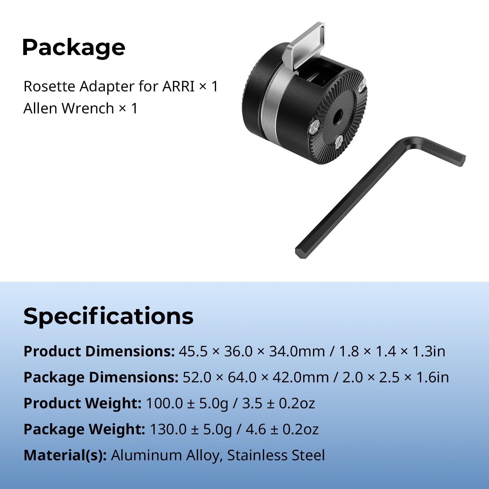 Rotatable Quick Adjust Rosette Adapter For ARRI Style Left/Right Use 5134