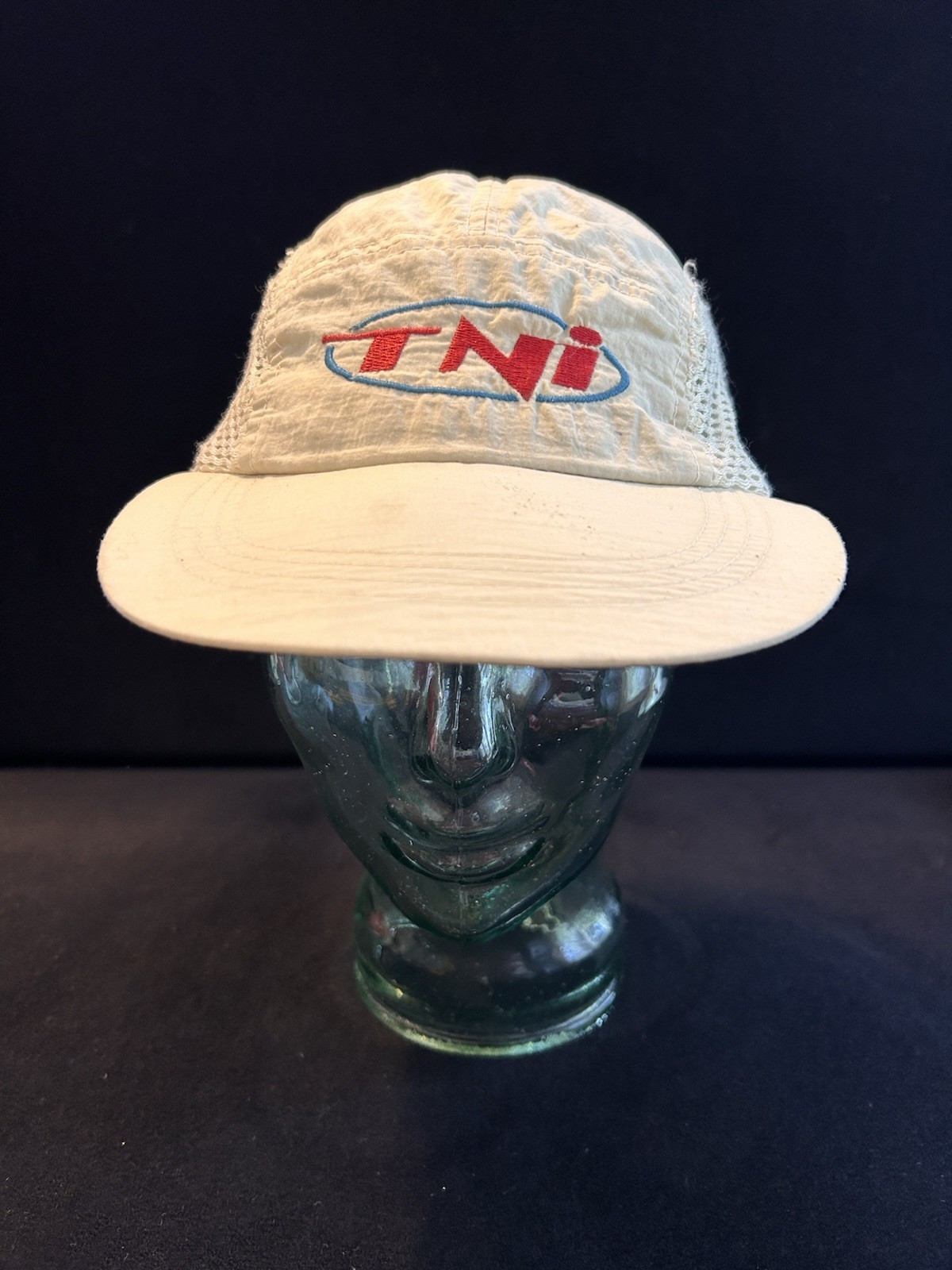 Vintage Cycling Hat Cap Bicycle Race Bike TNI Red White Blue 5 Panel Adjustable