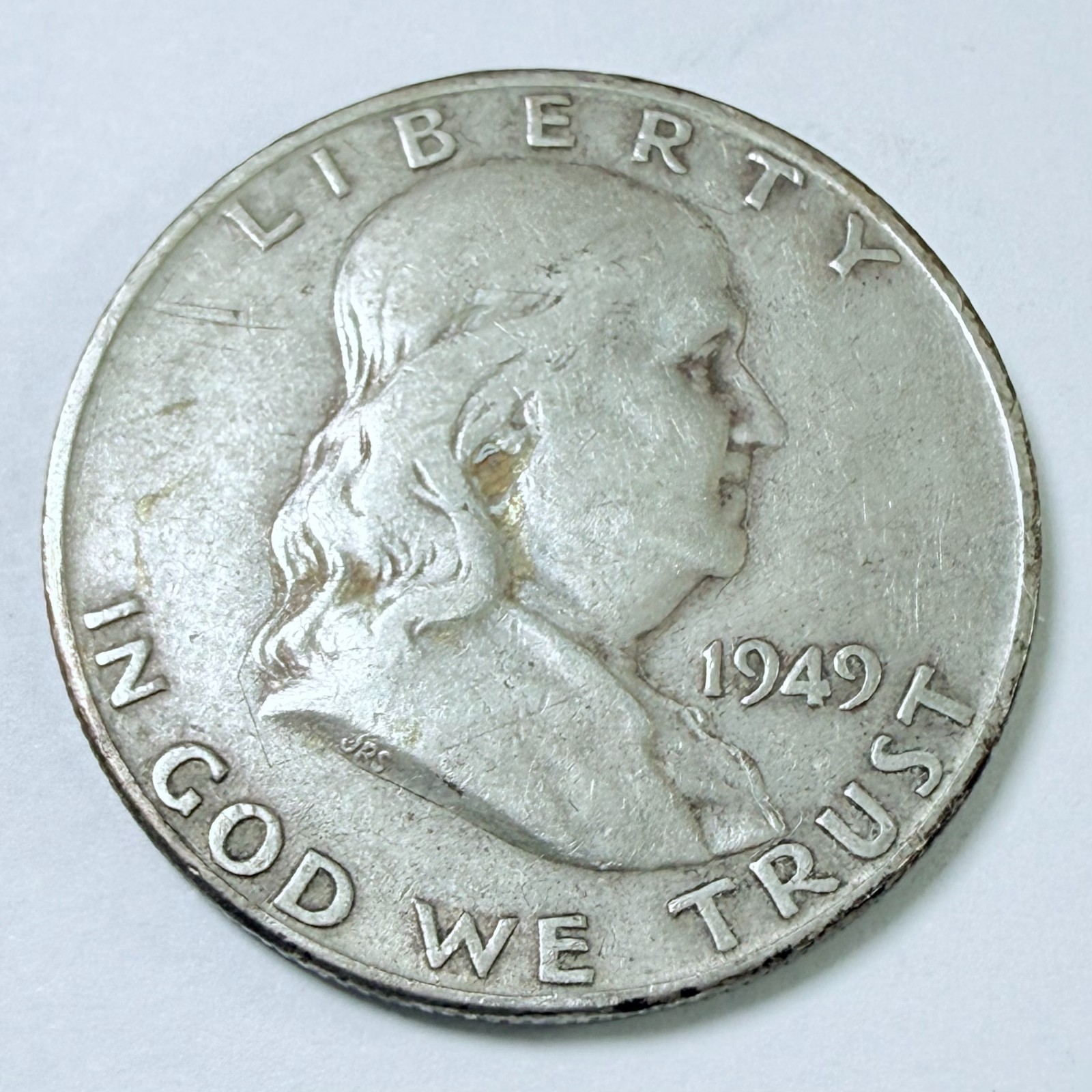 1949-D FRANKLIN HALF DOLLAR, 90% SILVER, FINE DETAILS #9907