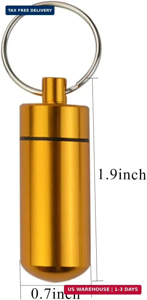 10 Pcs Portable Pill Case, Bantoye Waterproof Aluminum Holders Storage Container