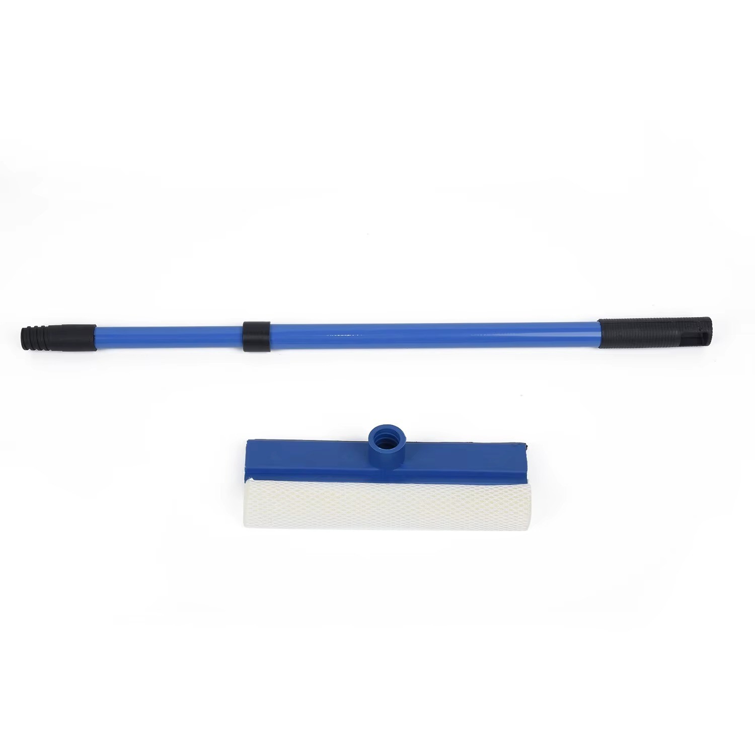 2-in-1 Telescopic Window Cleaner Wiper Sponge Brush Long Handle Mop Tool