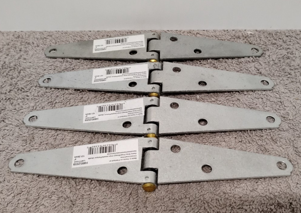 4 NEW Hardware Essentials Heavy Duty Strap Hinge Zinc 4" # 852559. (03)