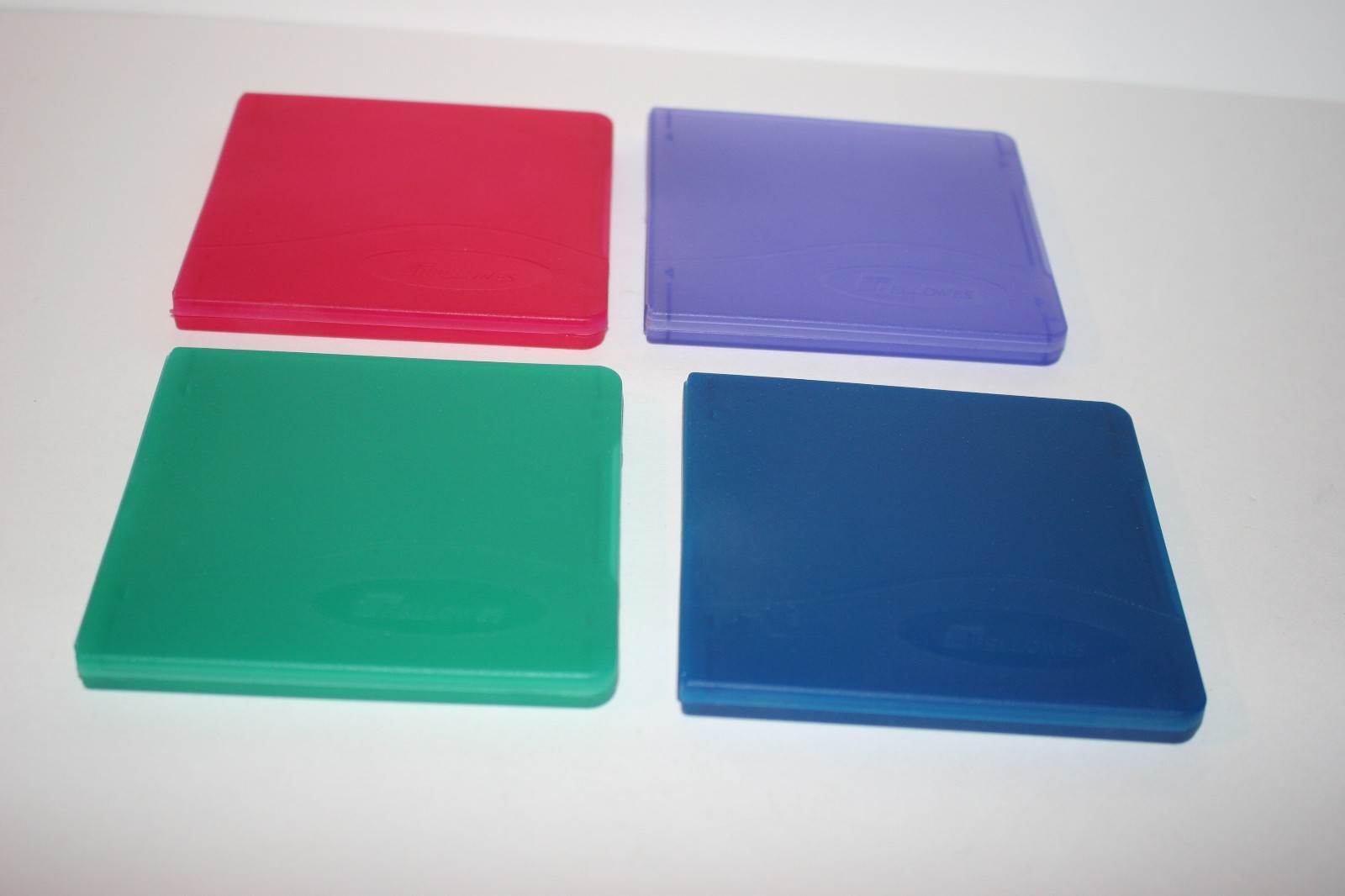 Set of 4 Fellowes Accents Colorful Disk Duos Cases For 3.5" Floppy Disks