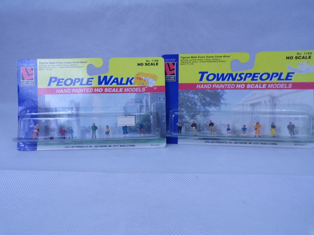 Two packs Life-Like figures #1188/89 People Walking and Townspeople          G16