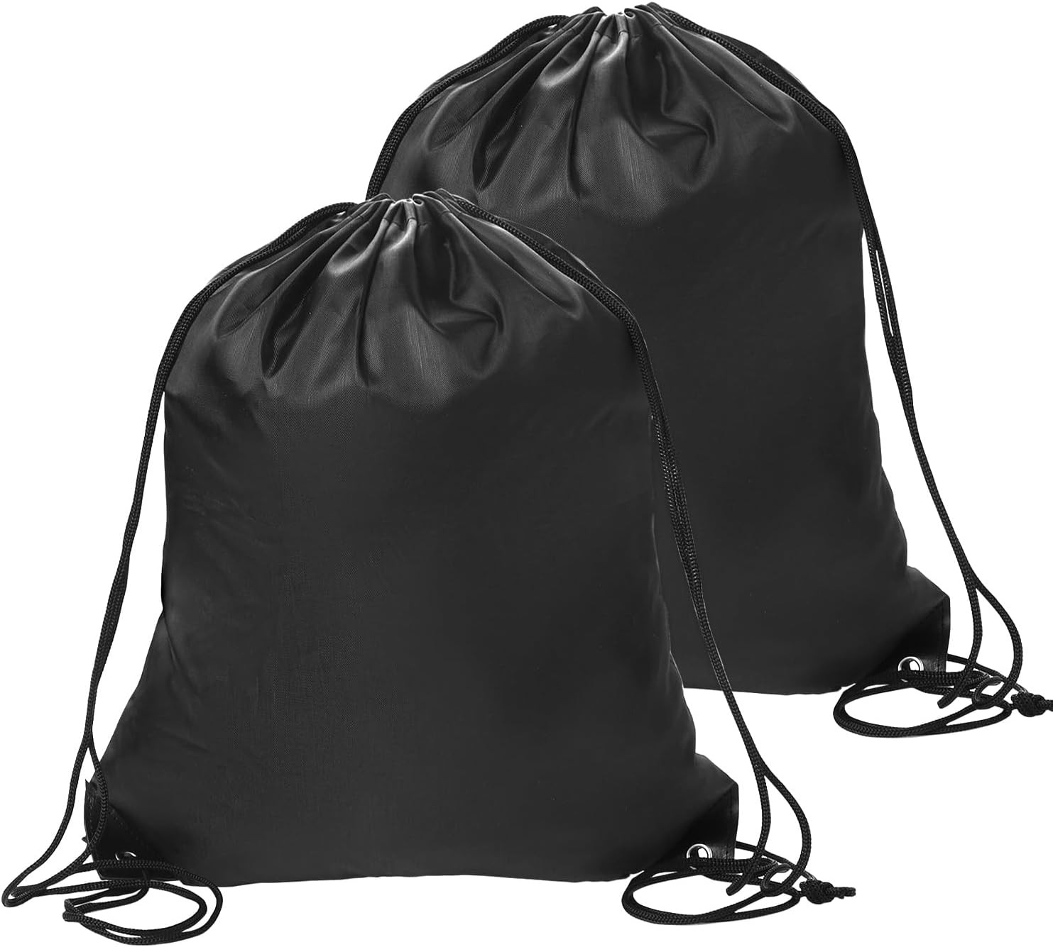 Sliverdew 2 Pcs Black Drawstring Backpack Bags Sports Cinch Sack String Bags Dra