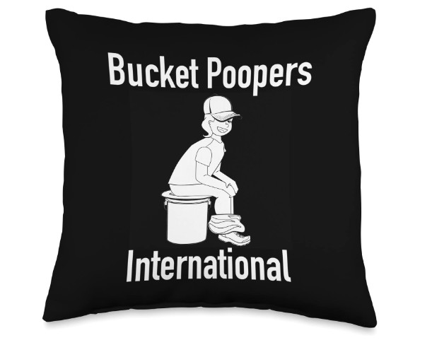 Bucket Poopers International Throw Pillow 16" x 16" Ships FREE!