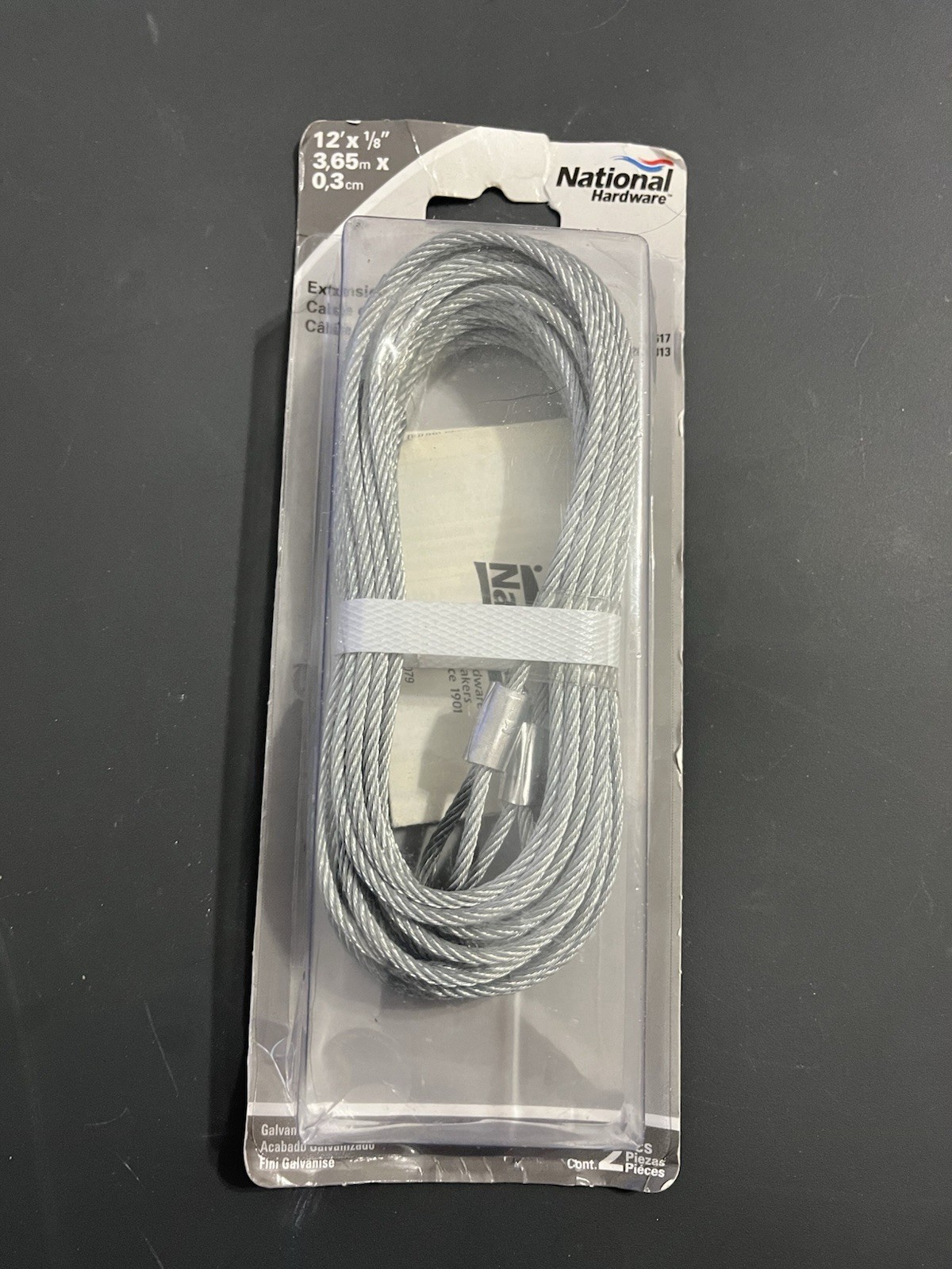 12 ft Garage Door Extension Spring Cables 1/8" N280-313