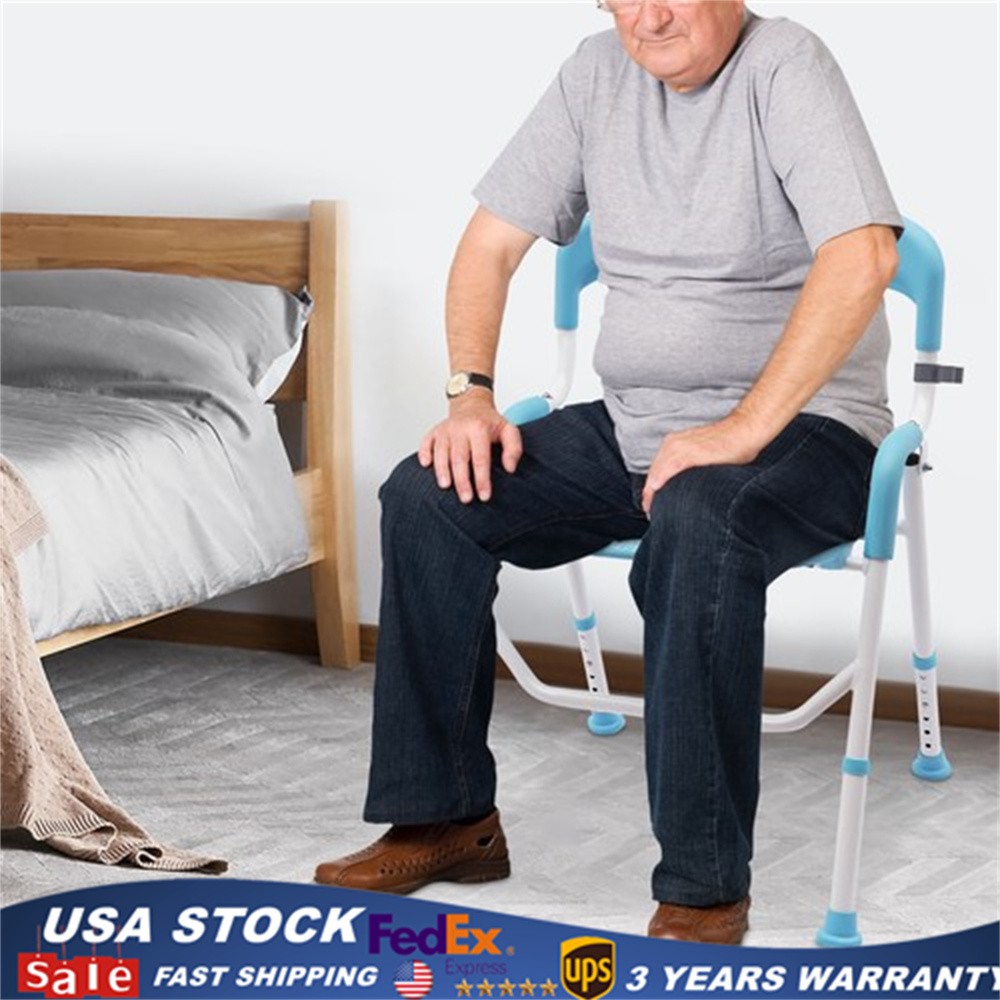 Large Bedside Toilet EVA Commode Portable Folding Chair Adult Potty Shower Seat！