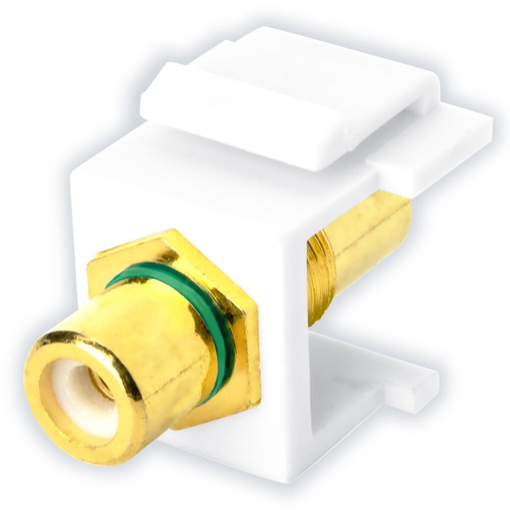Skywalker RCA Female to RCA Female Keystone Jack Insert (Green Band, White)