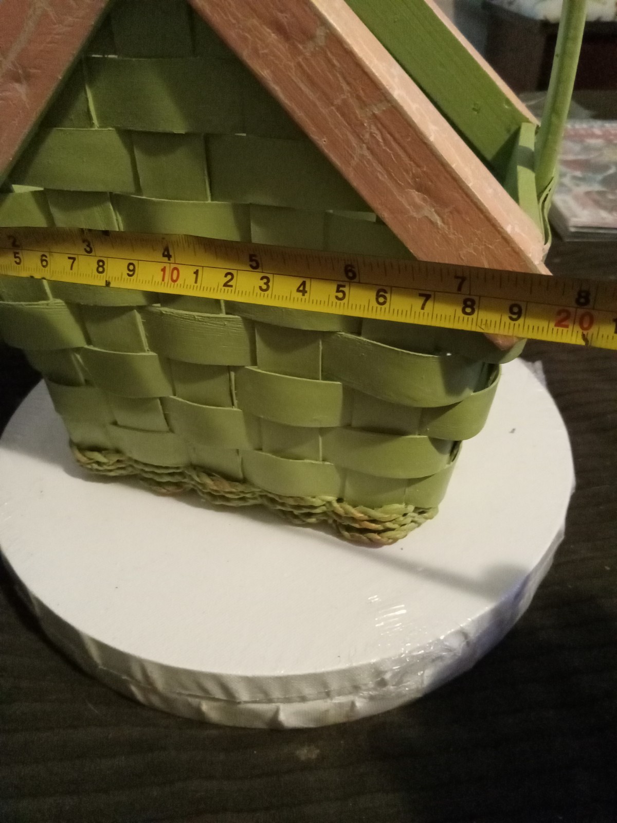 Birdhouse Basket Green