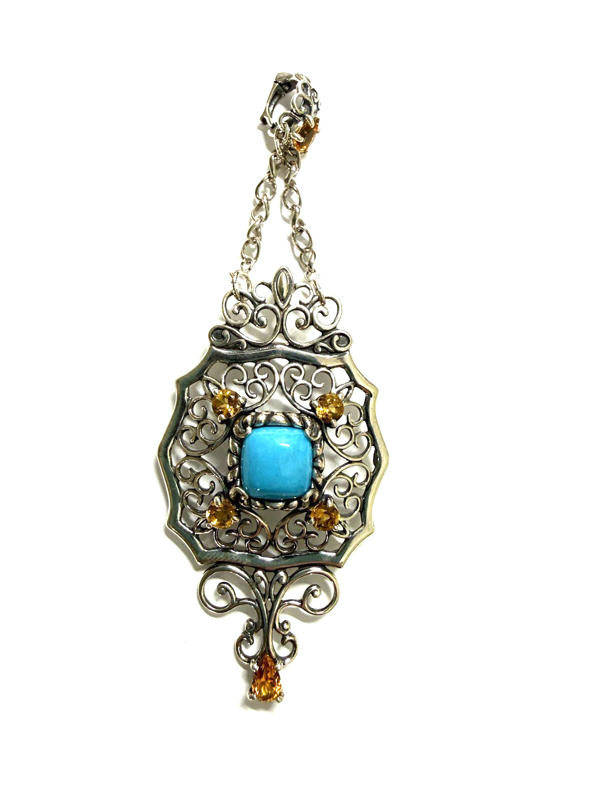 Carolyn Pollack necklace 24" Long with enhancer, Sterling Silver