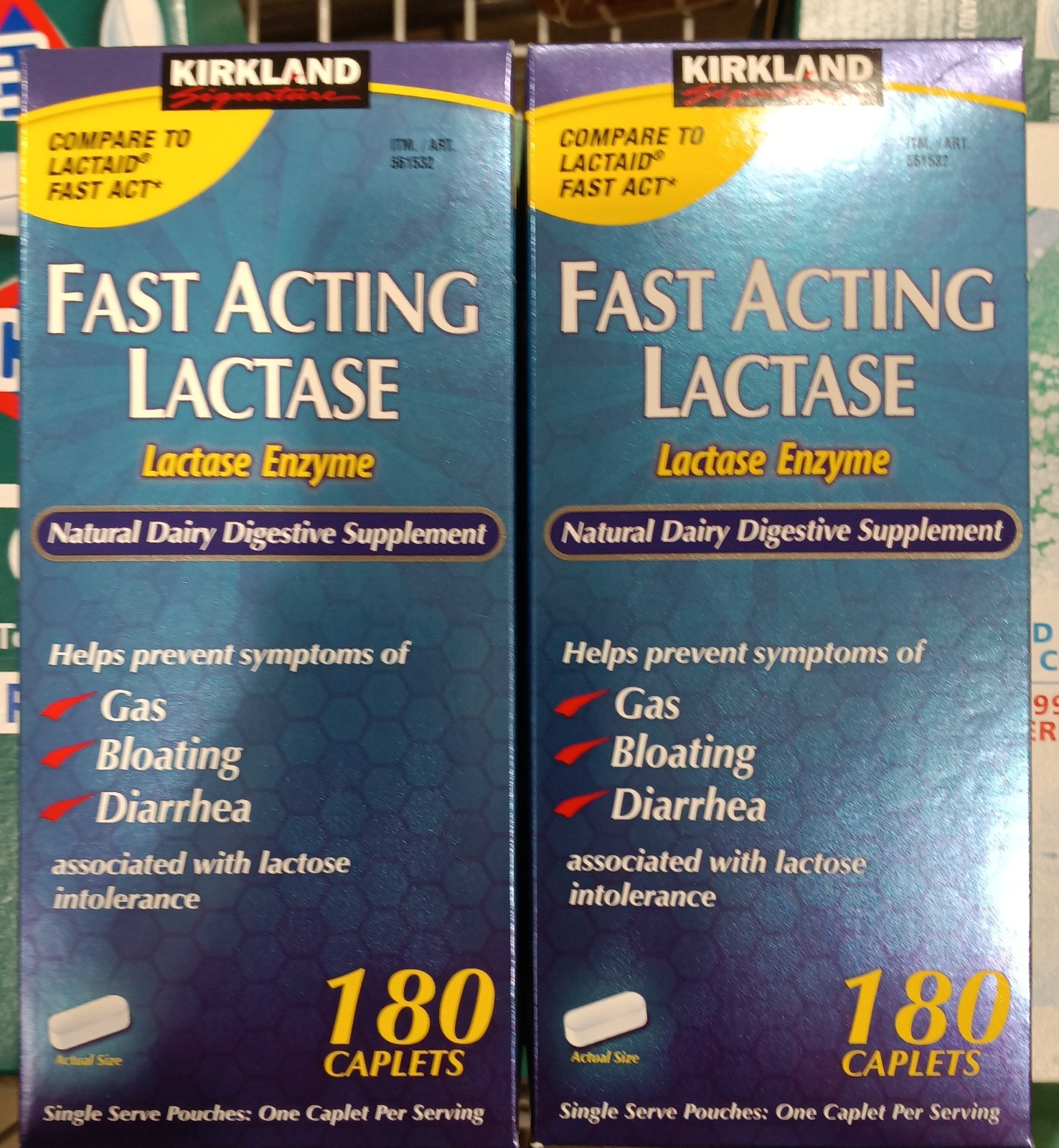 Kirkland Signature Fast Acting Lactase, (2 Pack), 360 Ct Caplets