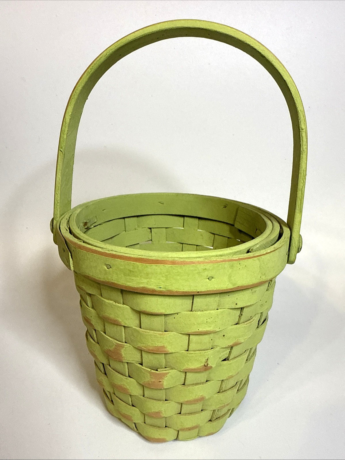 Spring Green Easter Basket 4.5” Tall & Across Swivel Handle