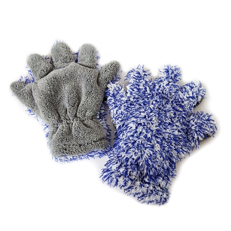Double Sided Car Washing Mitts Dusting Microfiber Gloves Cleaning Rag Durable