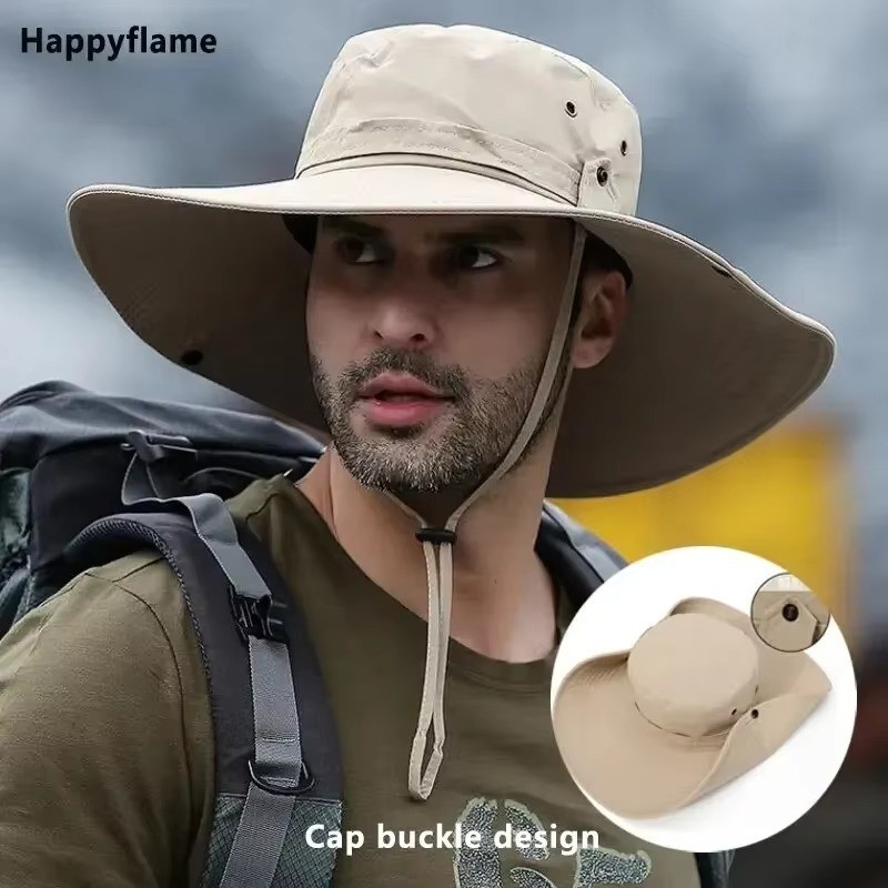 Wide Brim Sun Hat UV Protection Bucket Cap For Hiking Camping Fishing Safari Men