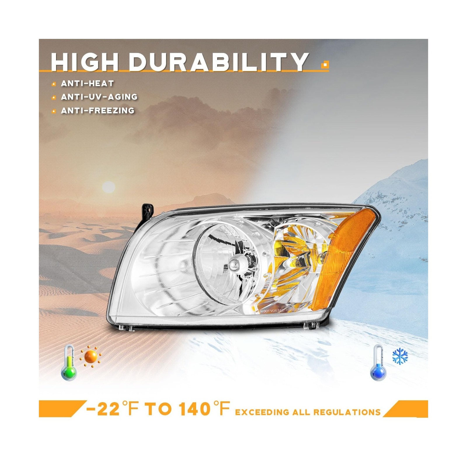WEELMOTO Headlights Compatible with 2007-2012 Dodge Caliber, Headlight Assemb...