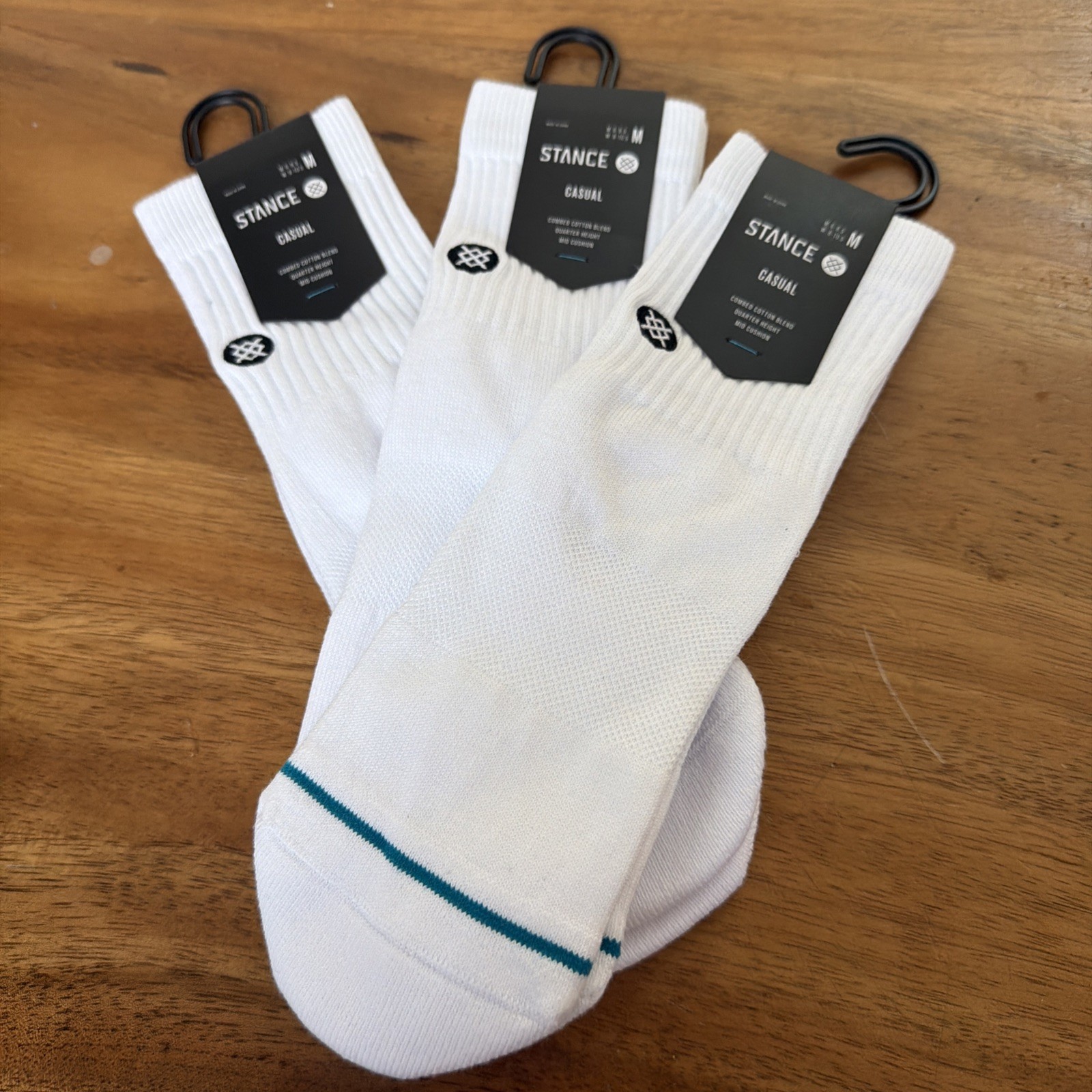New! Stance Casual Icons White 3 Pack Quarter Height Medium 6-8.5