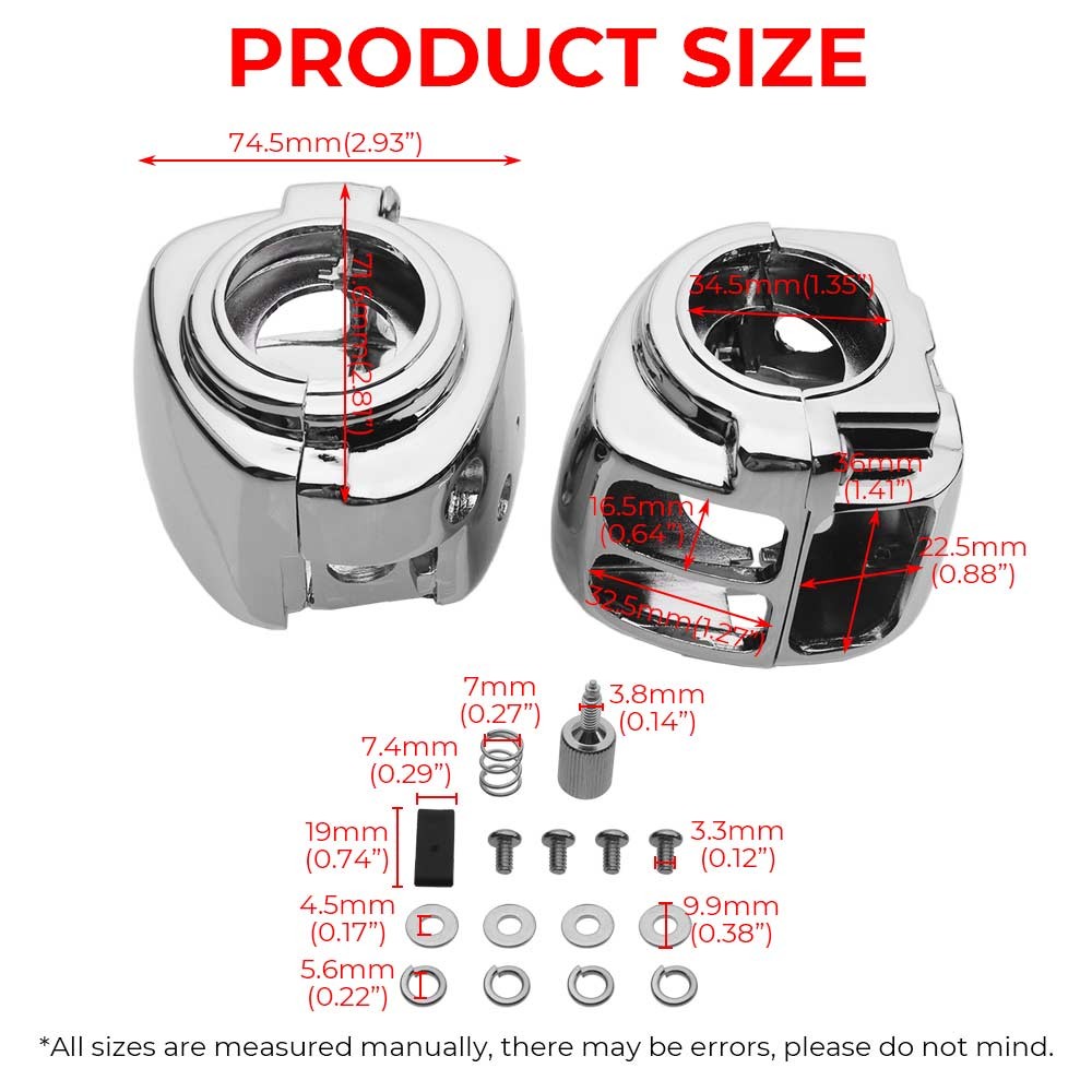 Chrome Hand Control Switch Housing Covers For Harley Sportster 1200 Softail Dyna