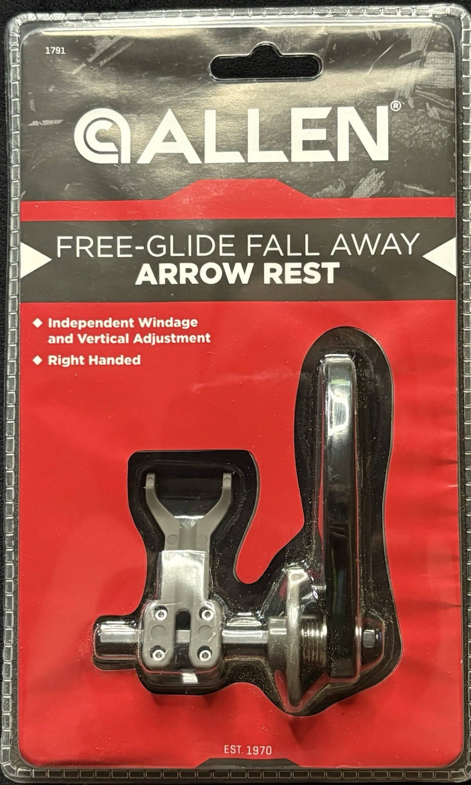 Allen Free-Glide Drop Away Fall Away Arrow Rest RH Compound, Black/Silver 1791