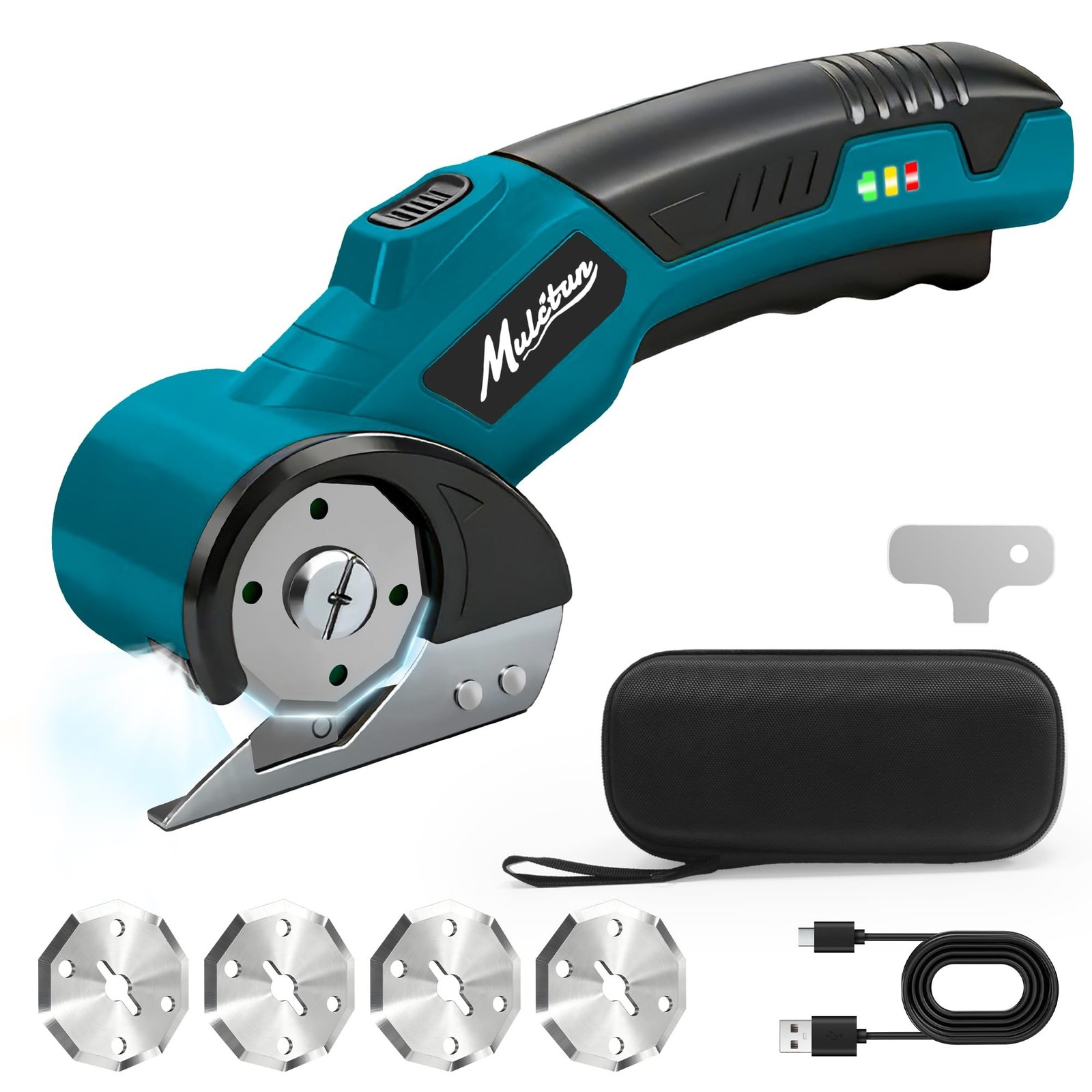 Mulctun Electric Box Cutter with 4 Safety Blades,Storage Bag,Cardboard Cutter...