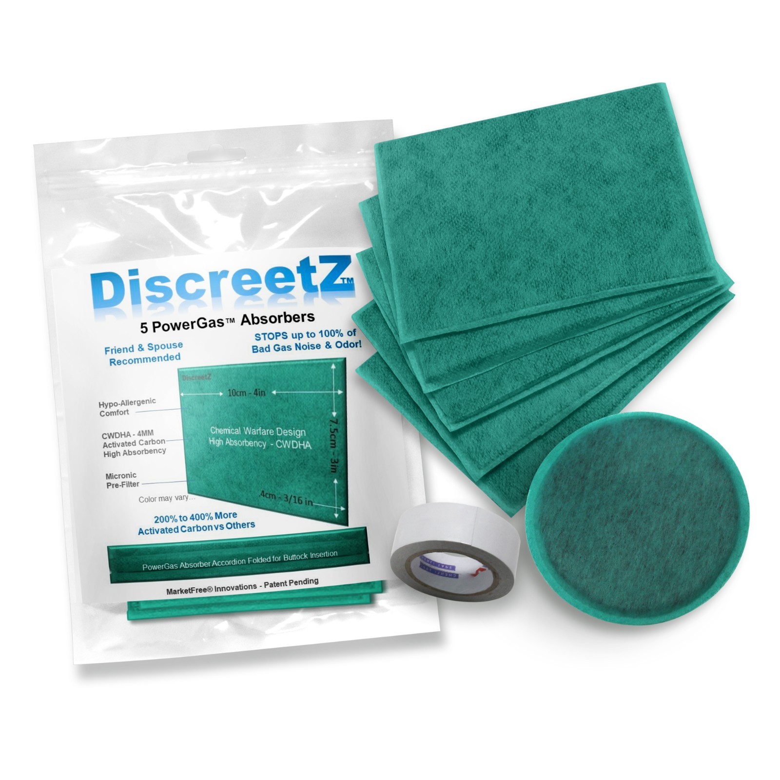 Flatulence Absorbers Relief Pads Deodorizer & Odor Silencer for Bad Gas Days