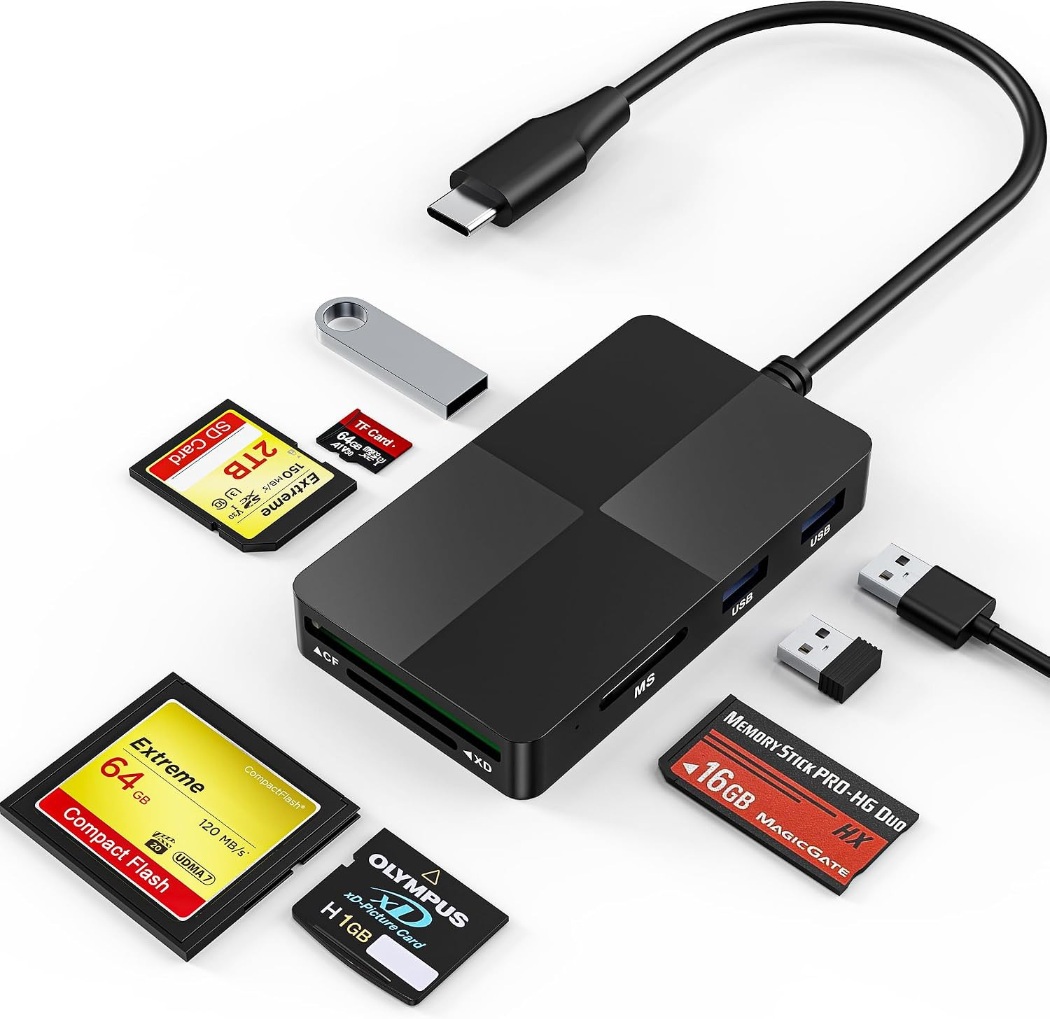 Sony Memory Stick Pro Duo Adapter Reader 8 in 1 SD/TF/MS/CF/XD Card Reader