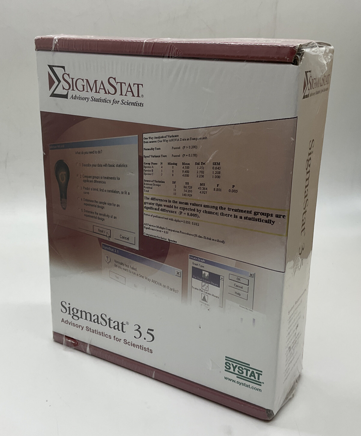SYSTAT Sigmastat 3.5 Advisory Statistics for Microsoft Windows XP