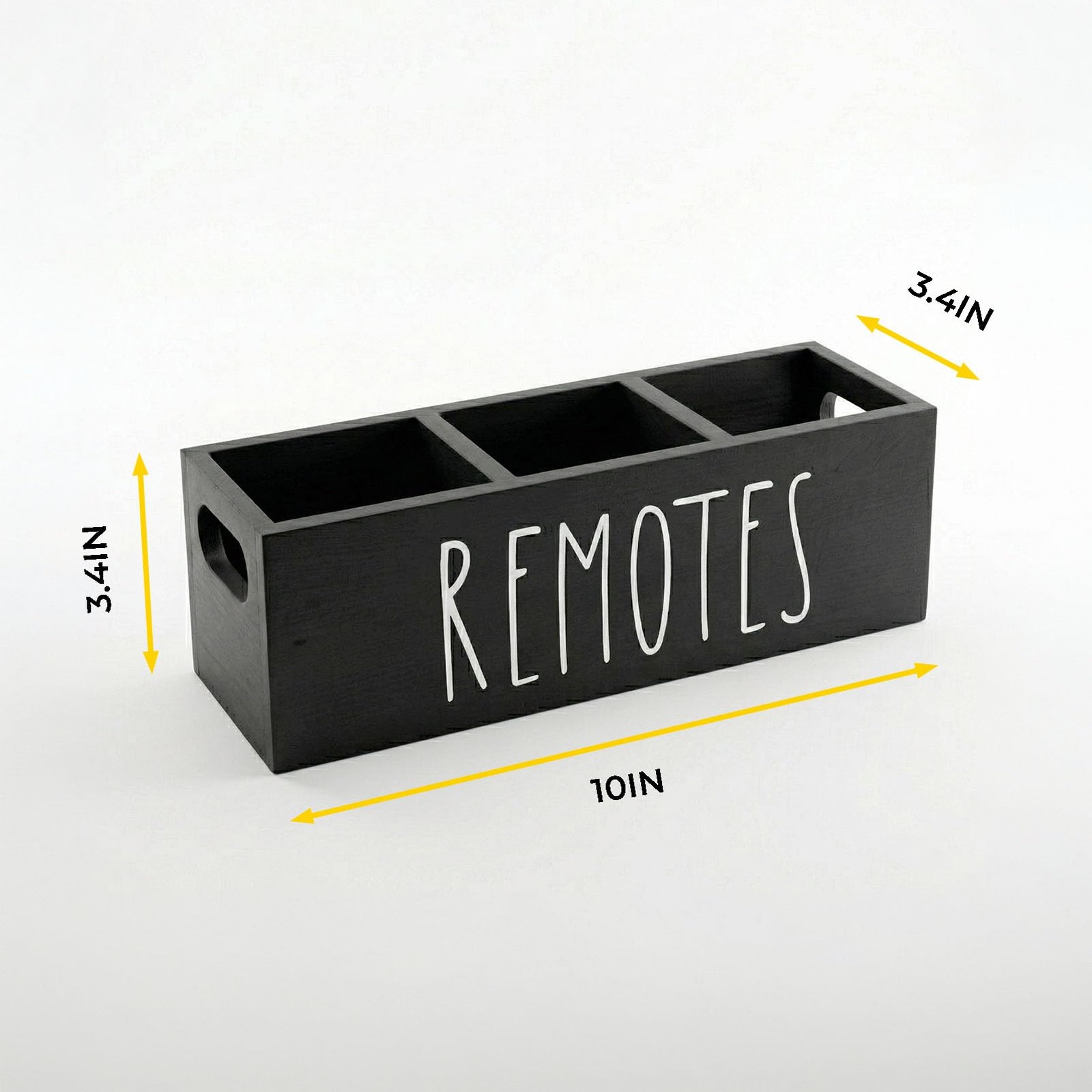 CHONIC Remote Control Holder, Farmhouse Storage Caddy, Bedside Black