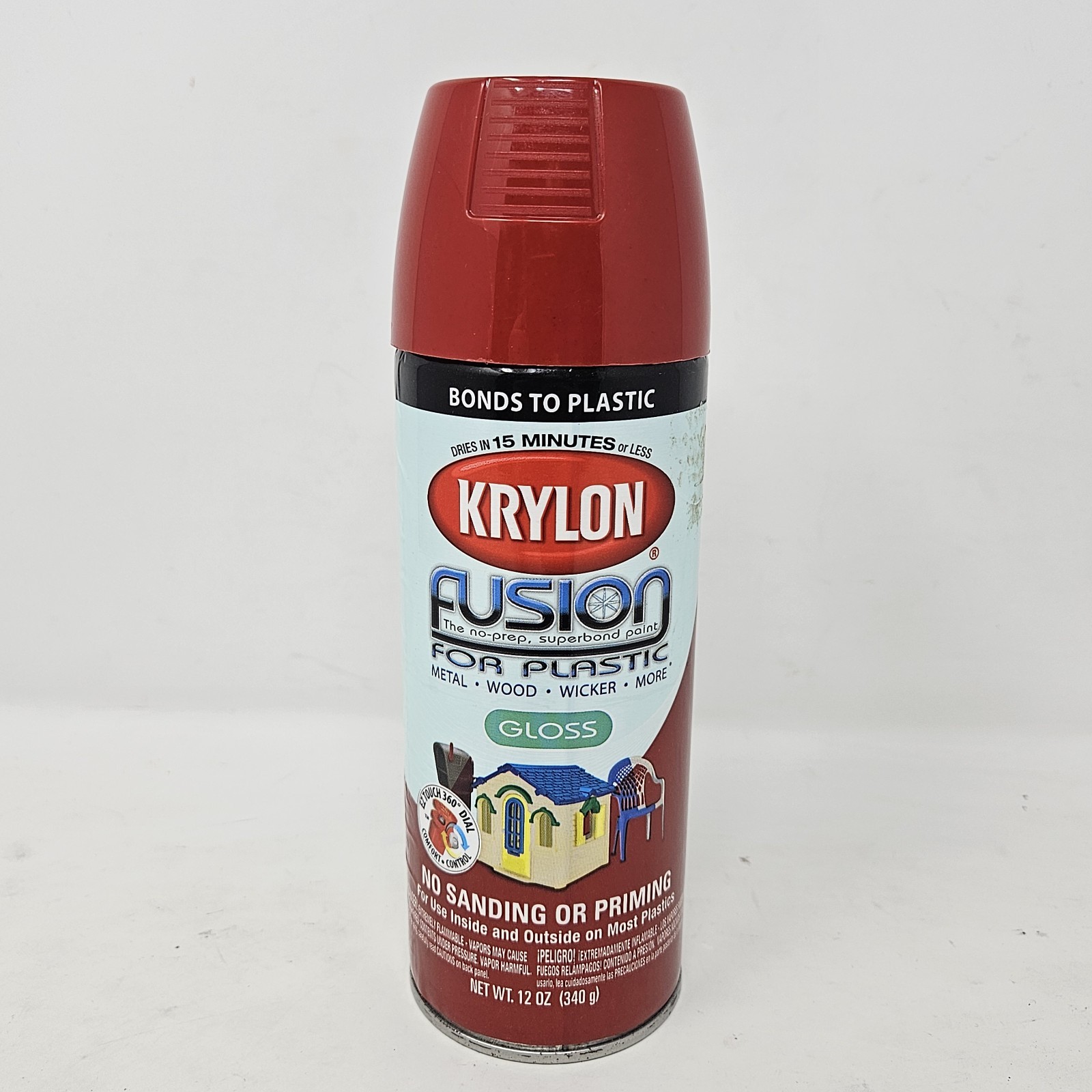 Krylon Fusion for Plastic Gloss Spray Paint 12 oz Red Pepper/Safety Red 2328 New