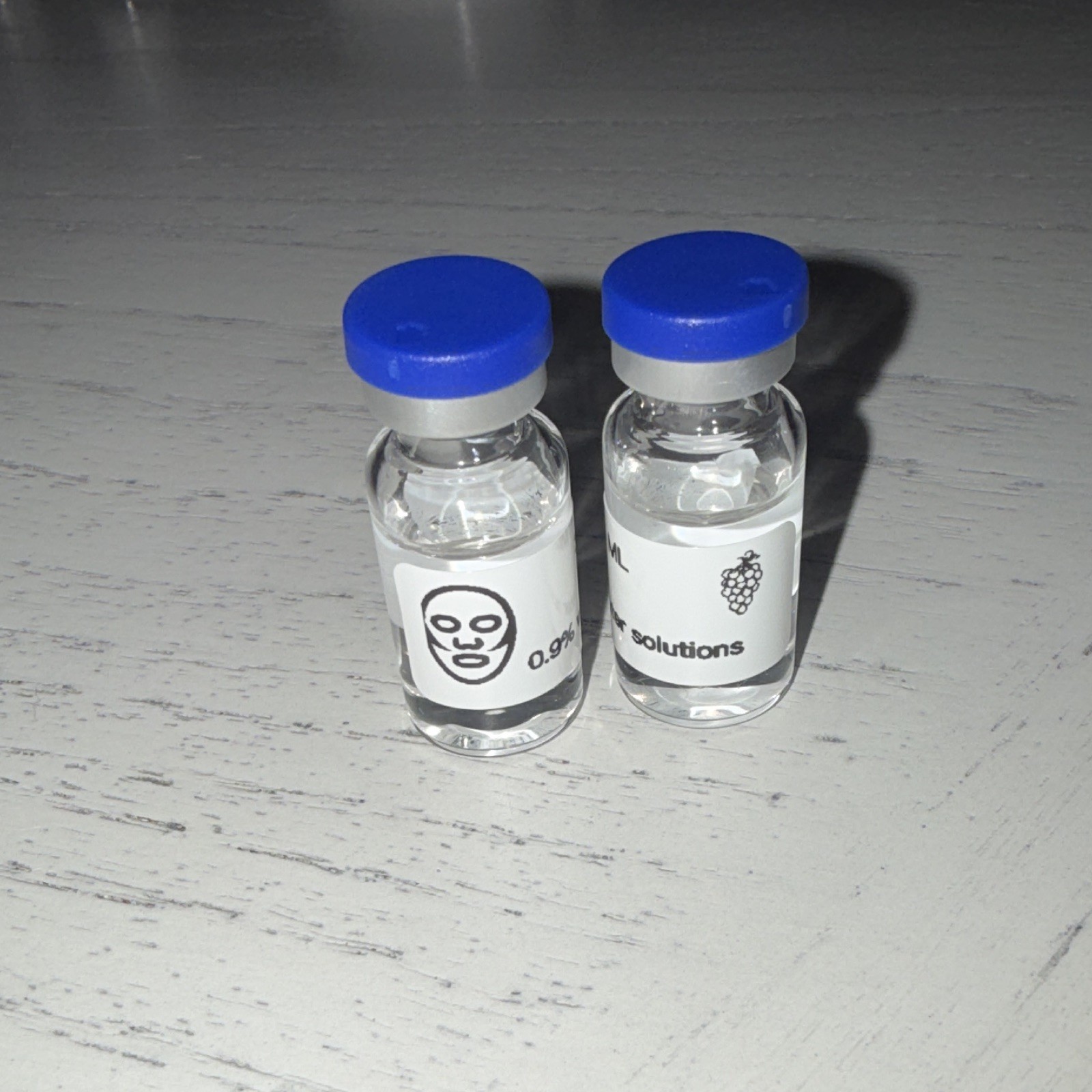 Water solutions 0.9% Water Solution 3 mL Vials (2) Blue Caps